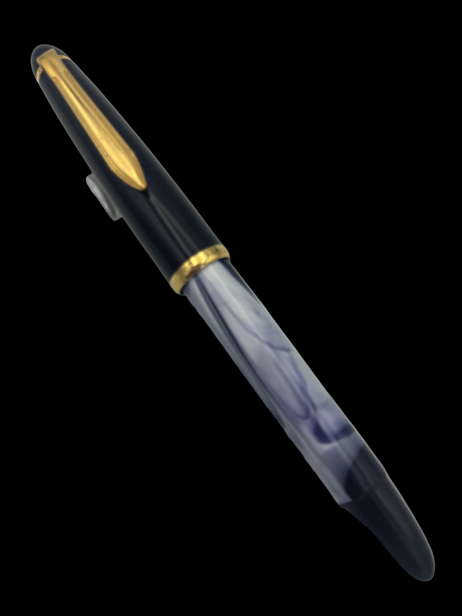 Senator Fountain Pen White Swirl - Broad Steel Nib