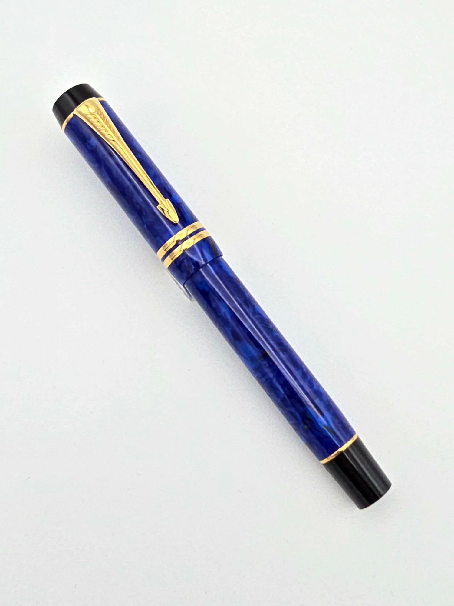 Parker Duofold Centennial Lapis Blue - 18k Medium Nib