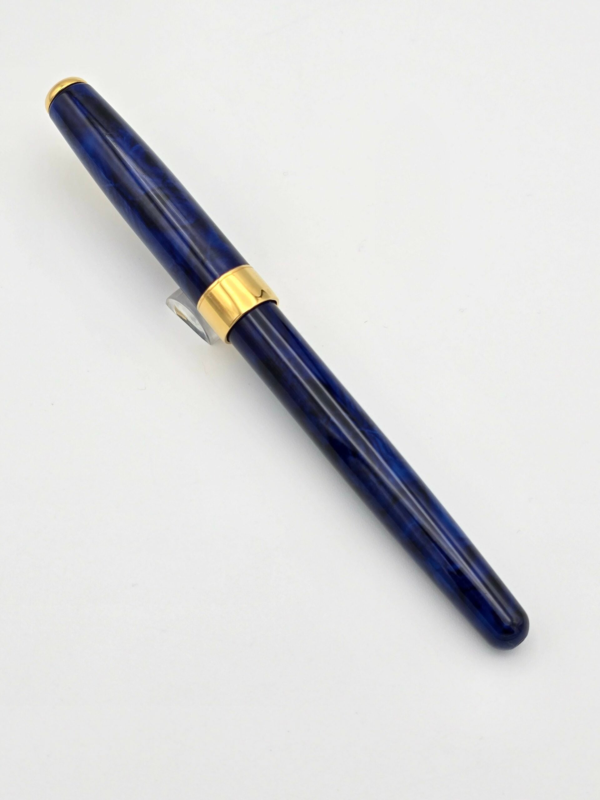 大幅値下げ‼️美品‼️PARKER SONNET 18K WG 高級万年筆 紺色 Parker Sonnet Blue Marble - 18k Stub Nib - Pen Realm