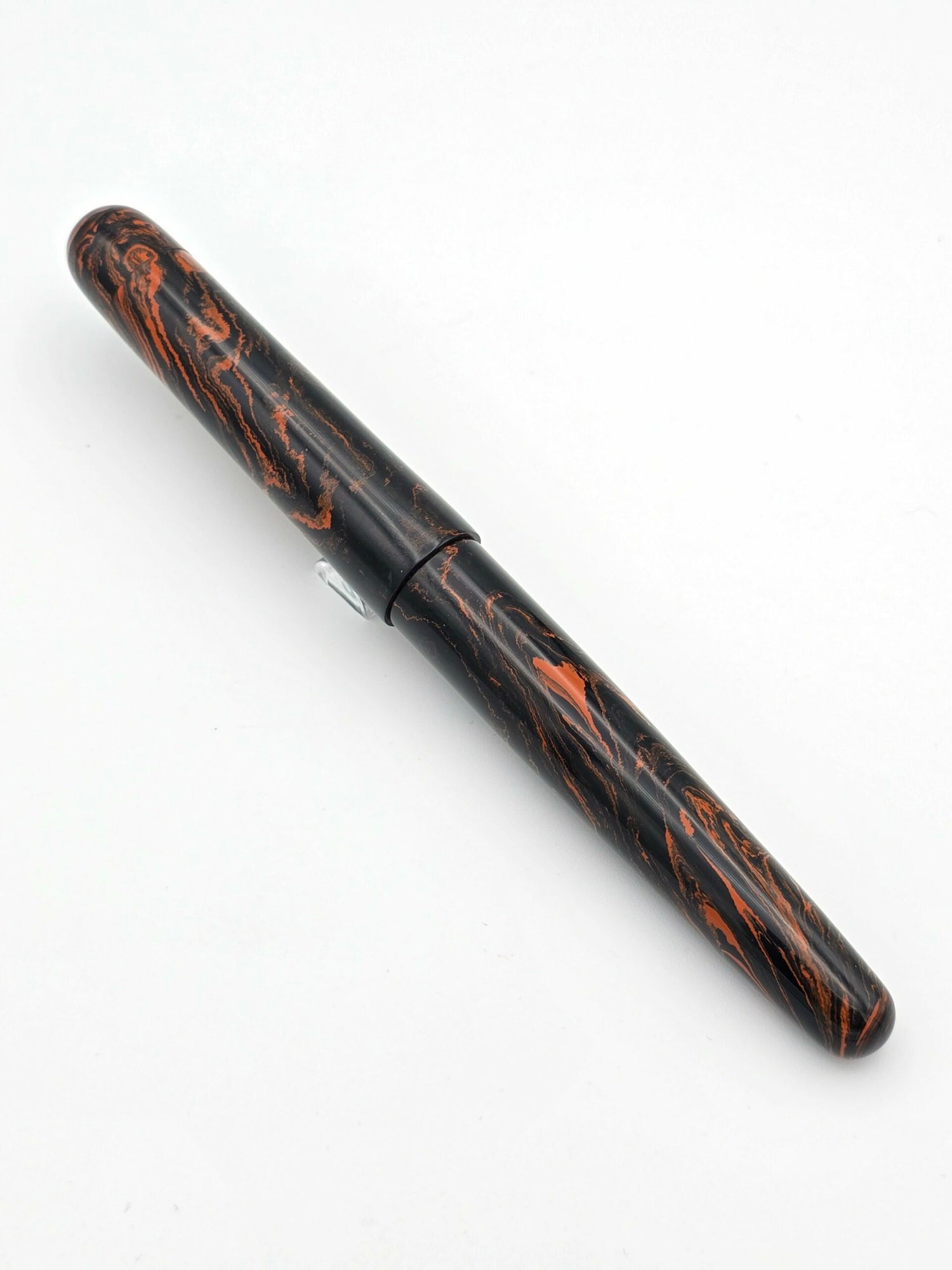 Ranga Bheem Orange & Black Ebonite - Fine Steel Nib