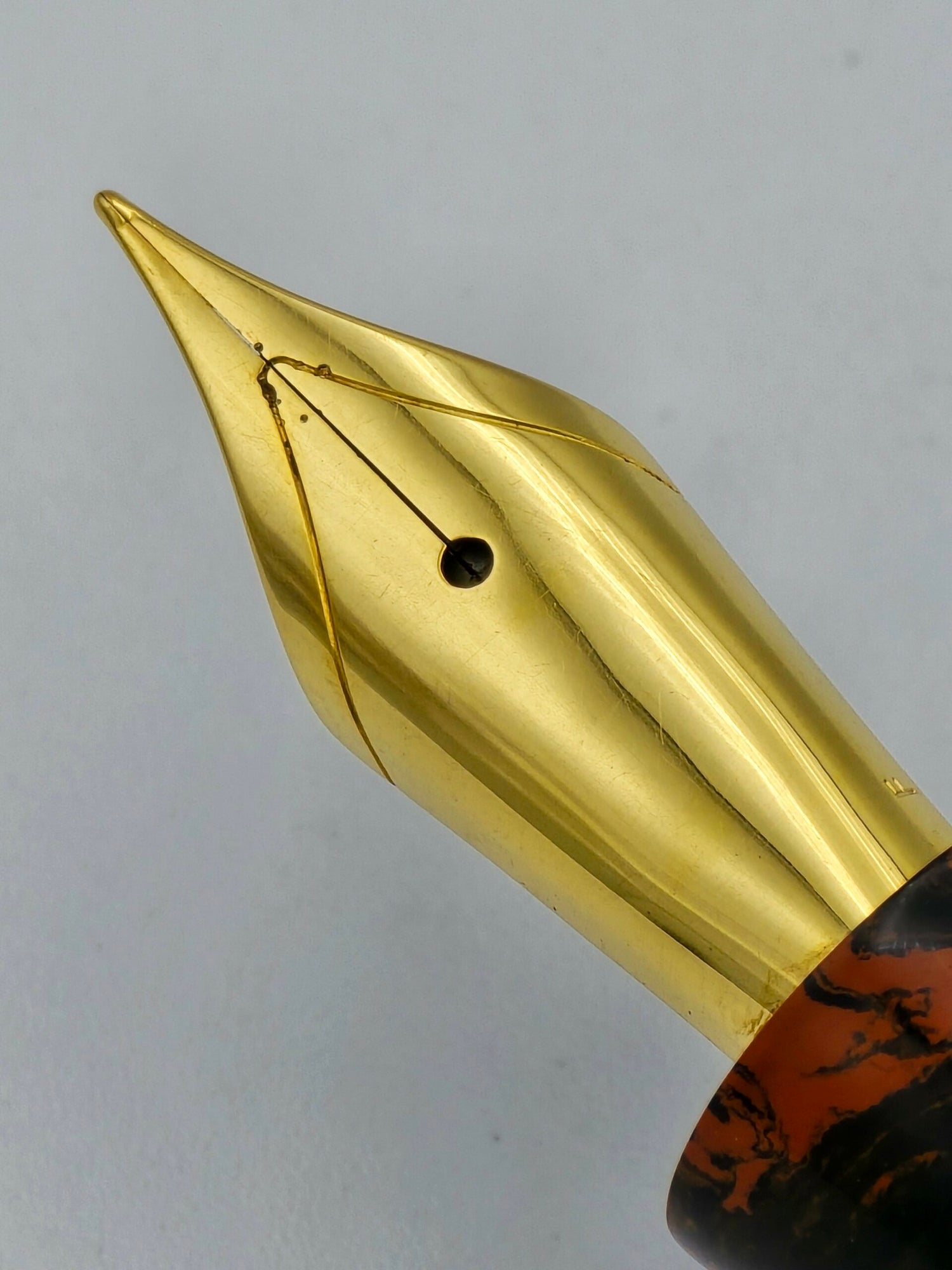 Ranga Bheem Orange & Black Ebonite - Fine Steel Nib