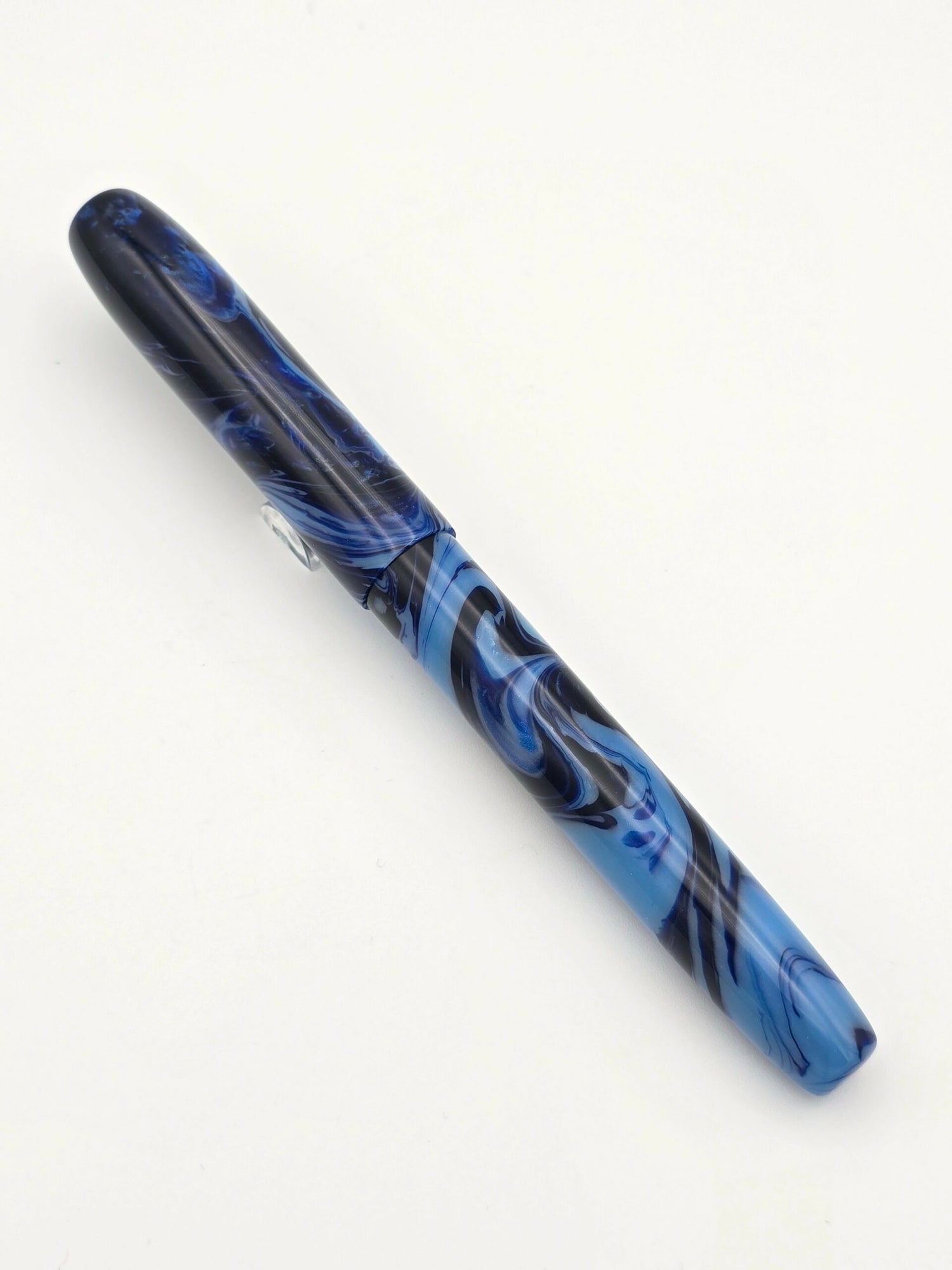 Peyton Street Pens Prototype Blue Swirl - Medium Steel Nib