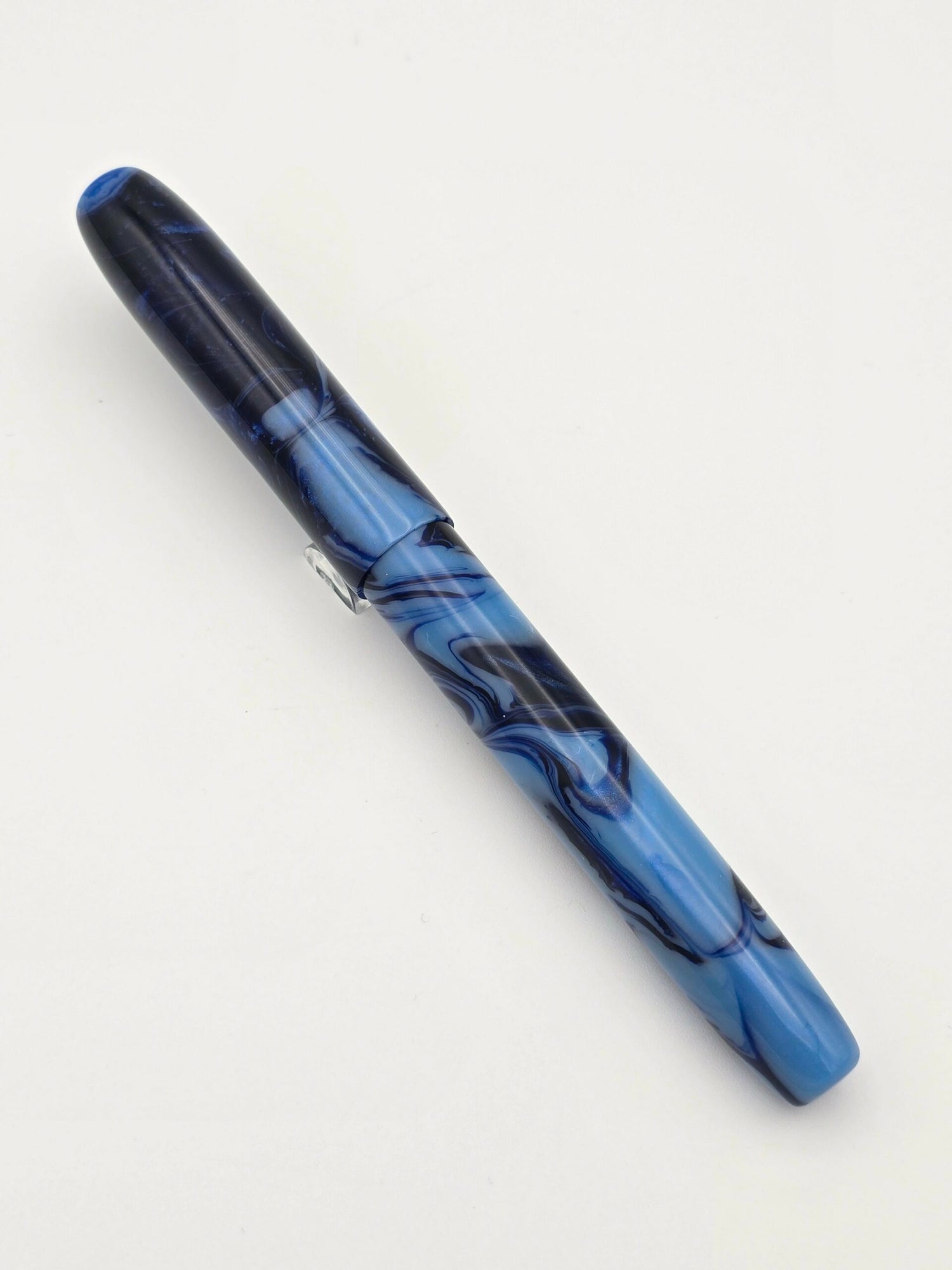 Peyton Street Pens Prototype Blue Swirl - Medium Steel Nib