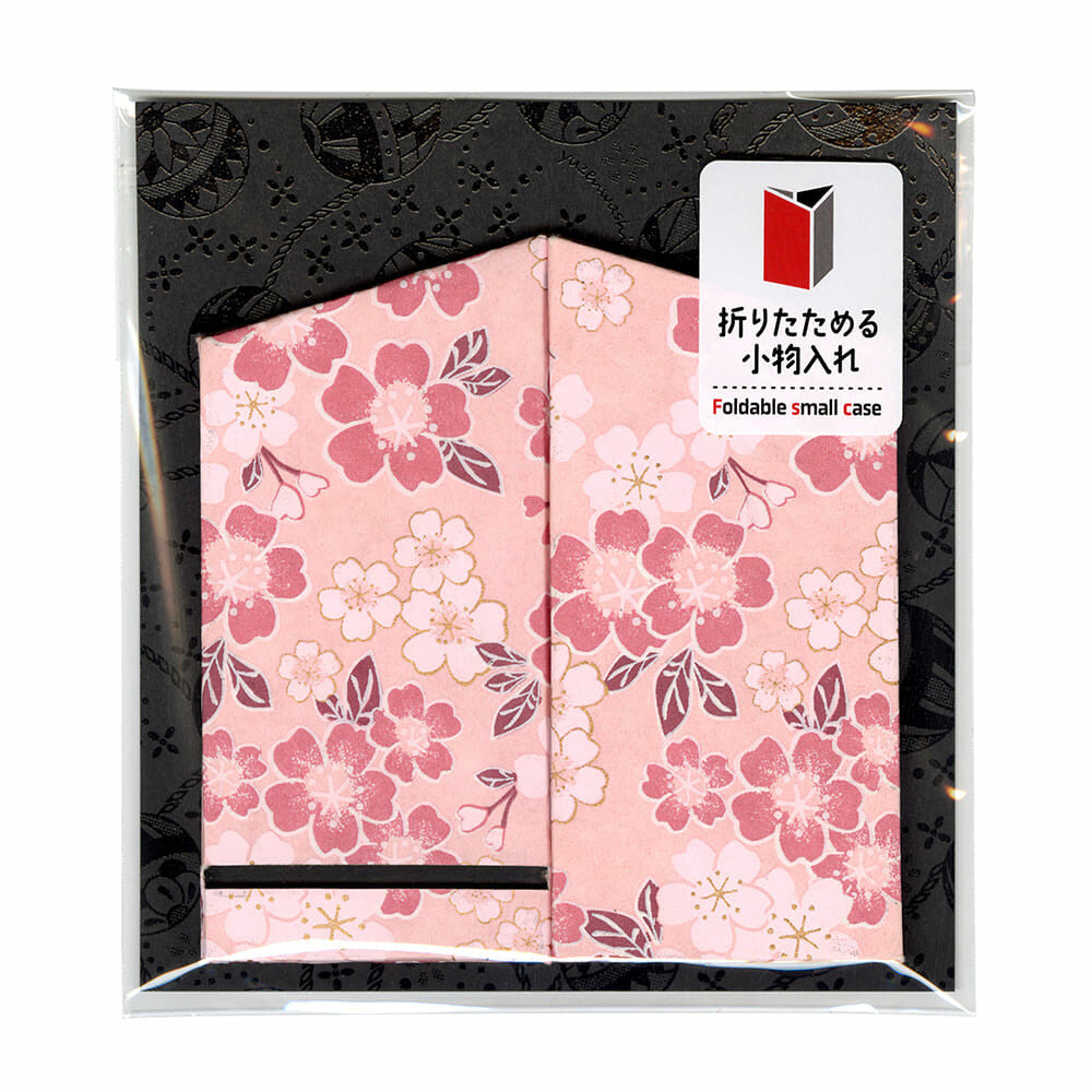 Taniguchi Shoyudo Co. Yuzen Washi Paper Foldable Accessory Case Full Bloom Cherry Blossom