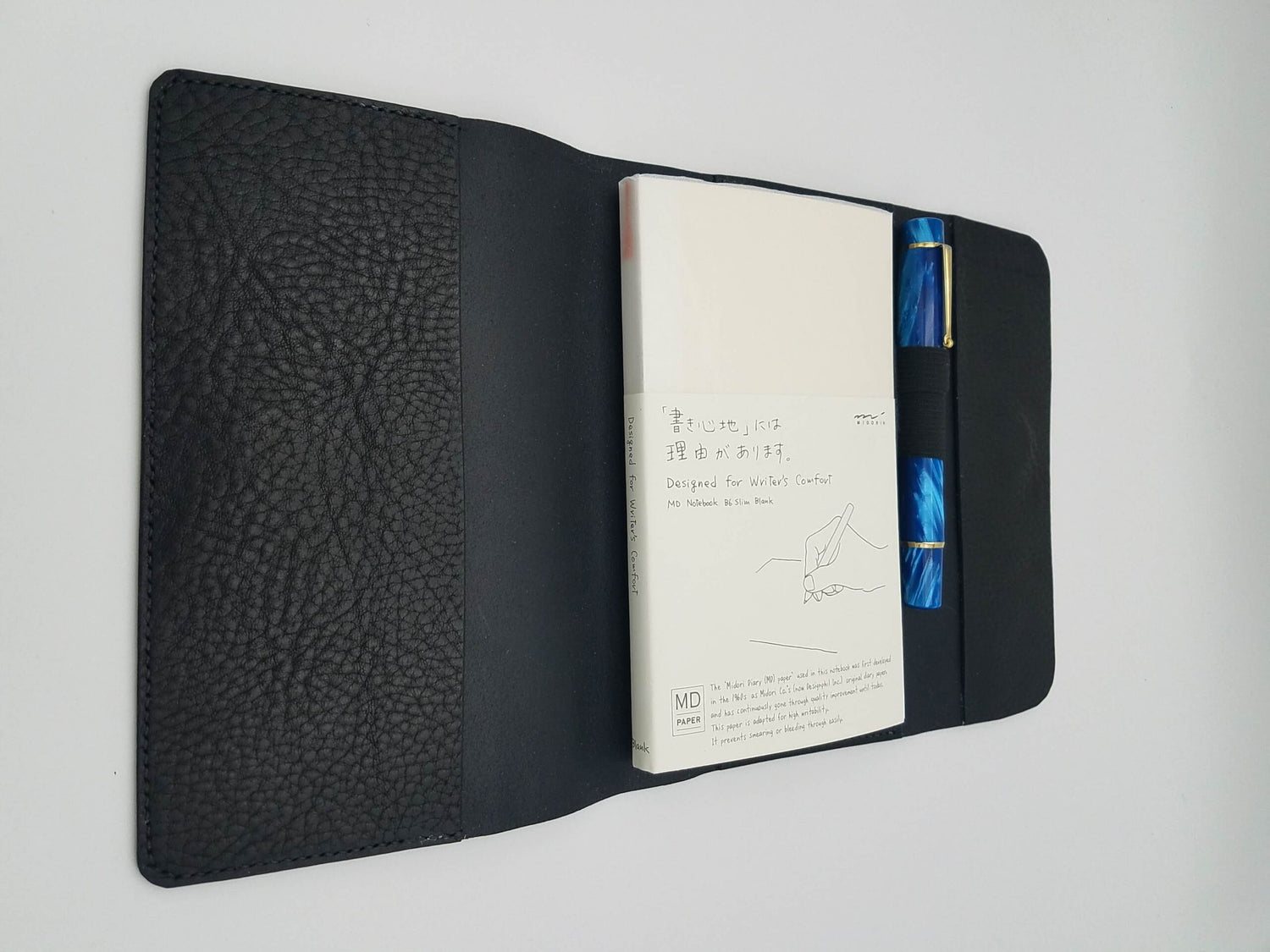 Lil Leather Studio - Burrito B6 Slim Notebook Cover -  Milled Black