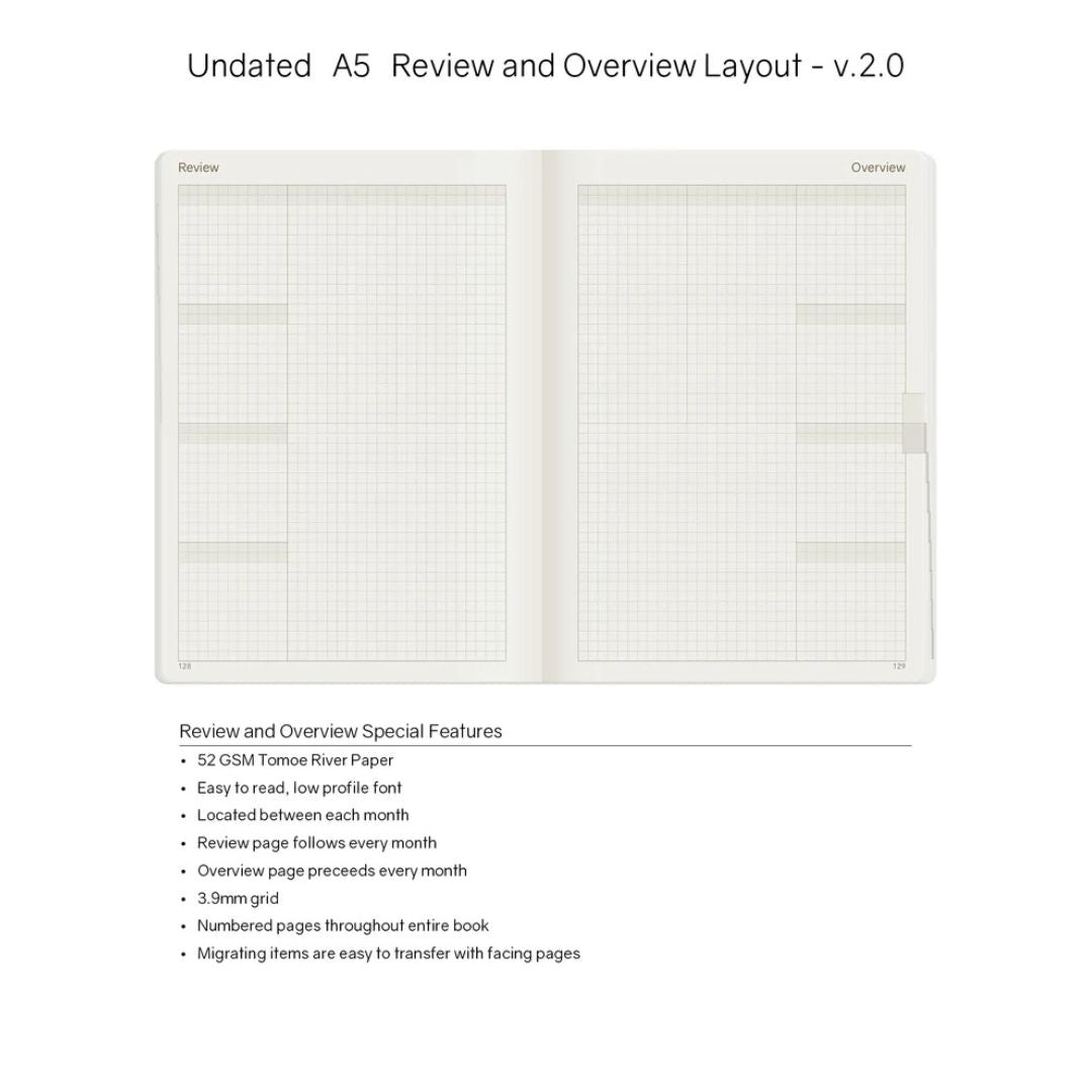 Wonderland222 - A5 Undated Weekly Planner V.2 - Moss (Tomoe River Paper)