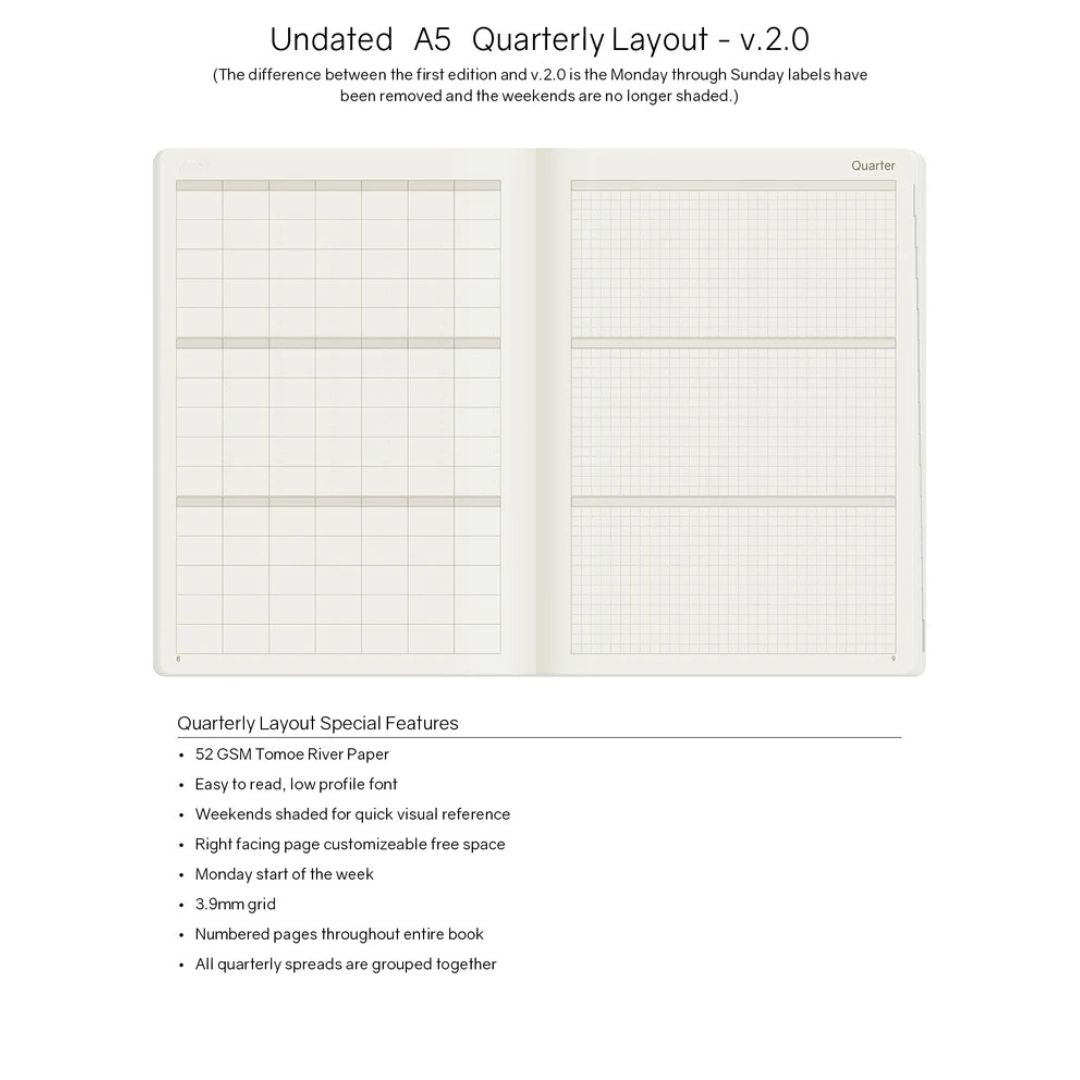 Wonderland222 - A5 Undated Weekly Planner V.2 - Midnight Sky (Tomoe River Paper)