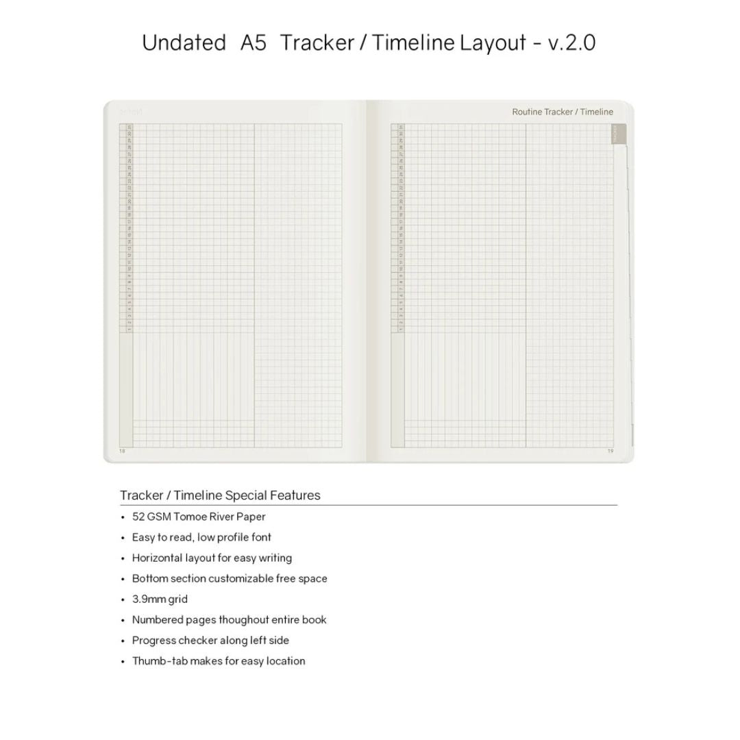 Wonderland222 - A5 Undated Weekly Planner V.2 - Moss (Tomoe River Paper)