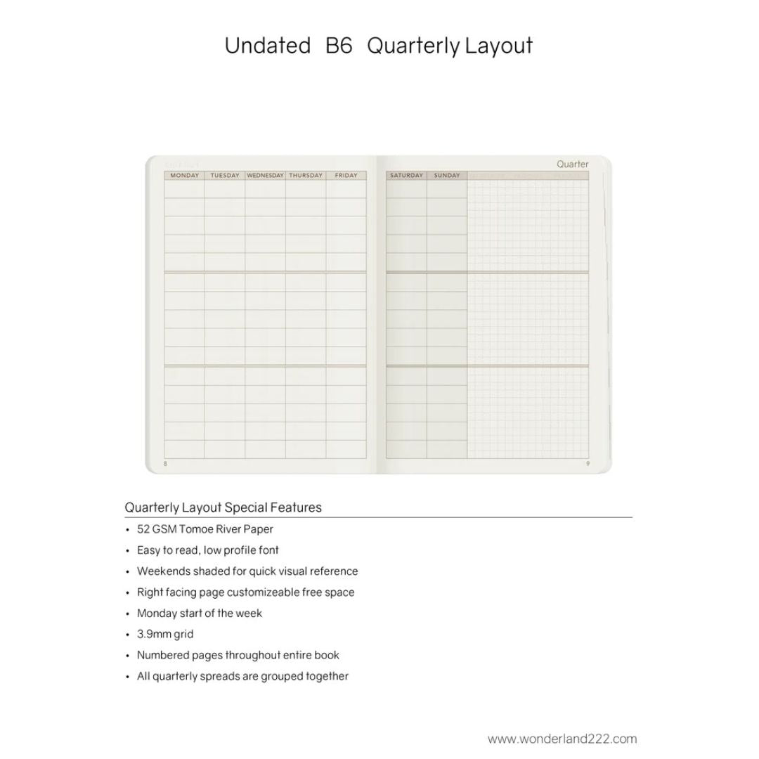 Wonderland222 - B6 Undated Weekly Planner V.1 - Midnight Sky (Tomoe River Paper)