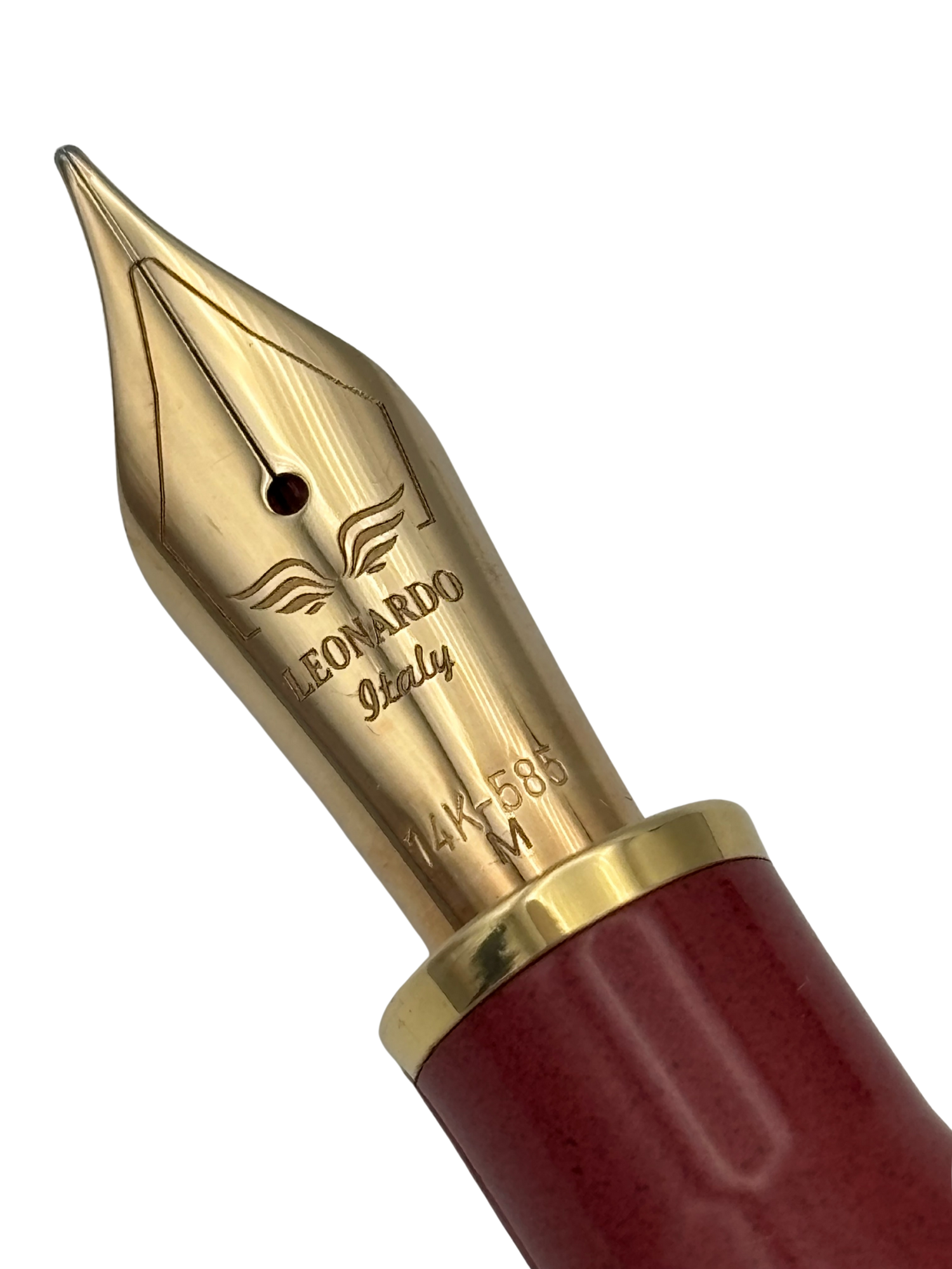 Leonardo Momento Zero Grande Art Deco Red - 14k Medium Nib