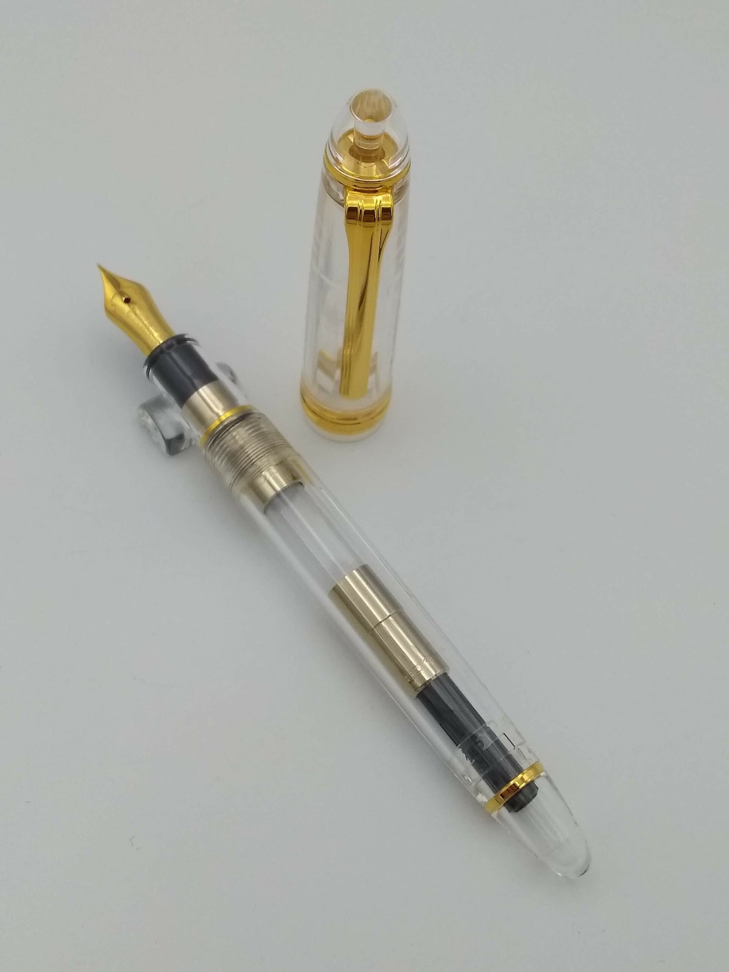 Sailor Nagasawa Profit Skeleton Proske Clear with Gold Trim - 14k Extra Fine Nib