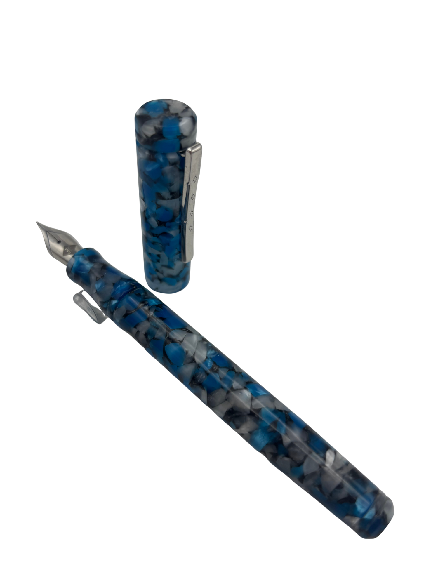 Franklin Christoph Model 20 Blue Marble - Fine Steel Nib