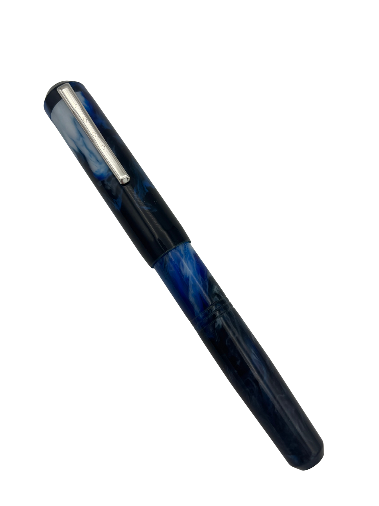 Franklin Christoph Model 31 Blue Swirl - Fine Steel Nib
