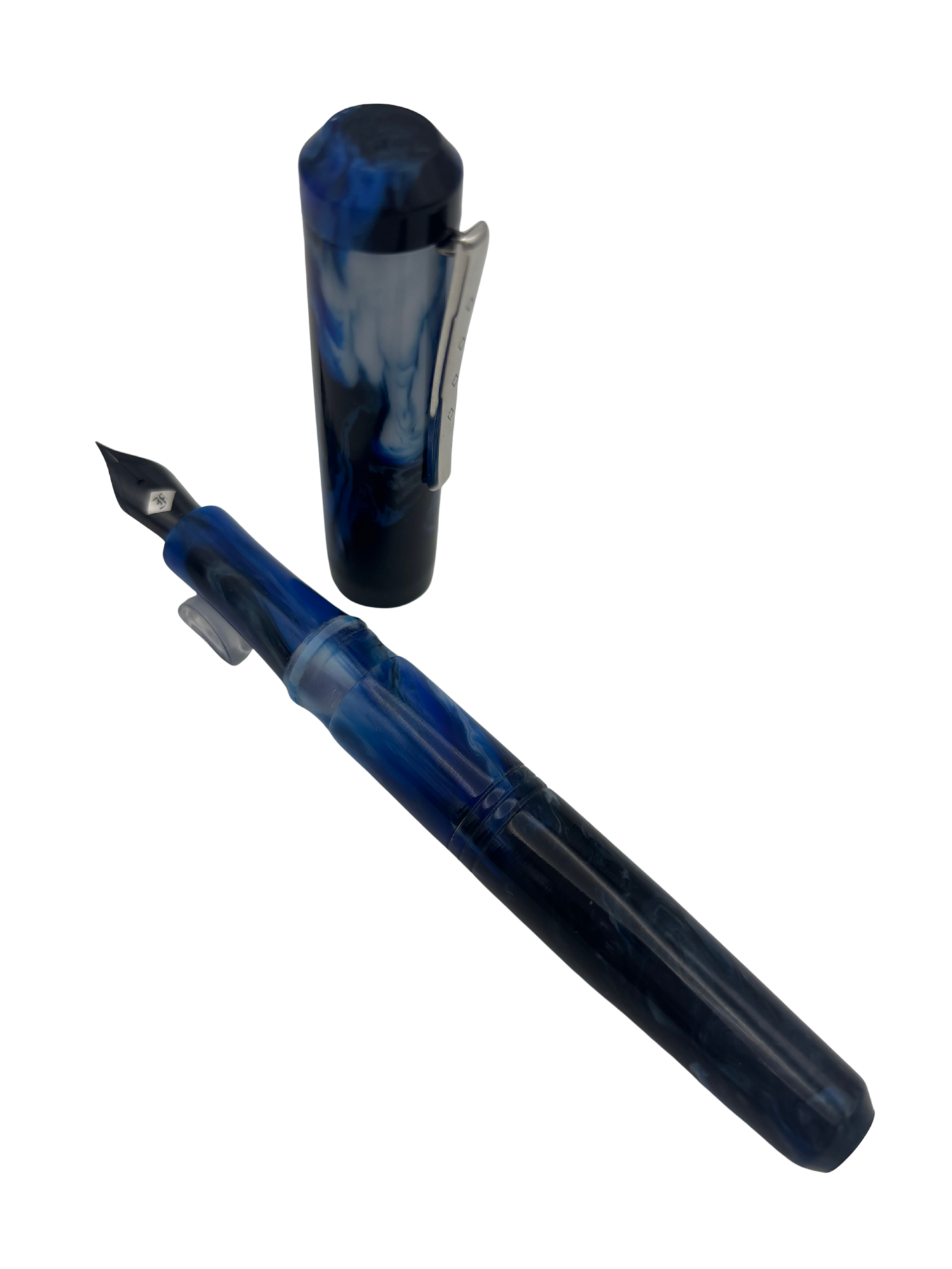 Franklin Christoph Model 31 Blue Swirl - Fine Steel Nib