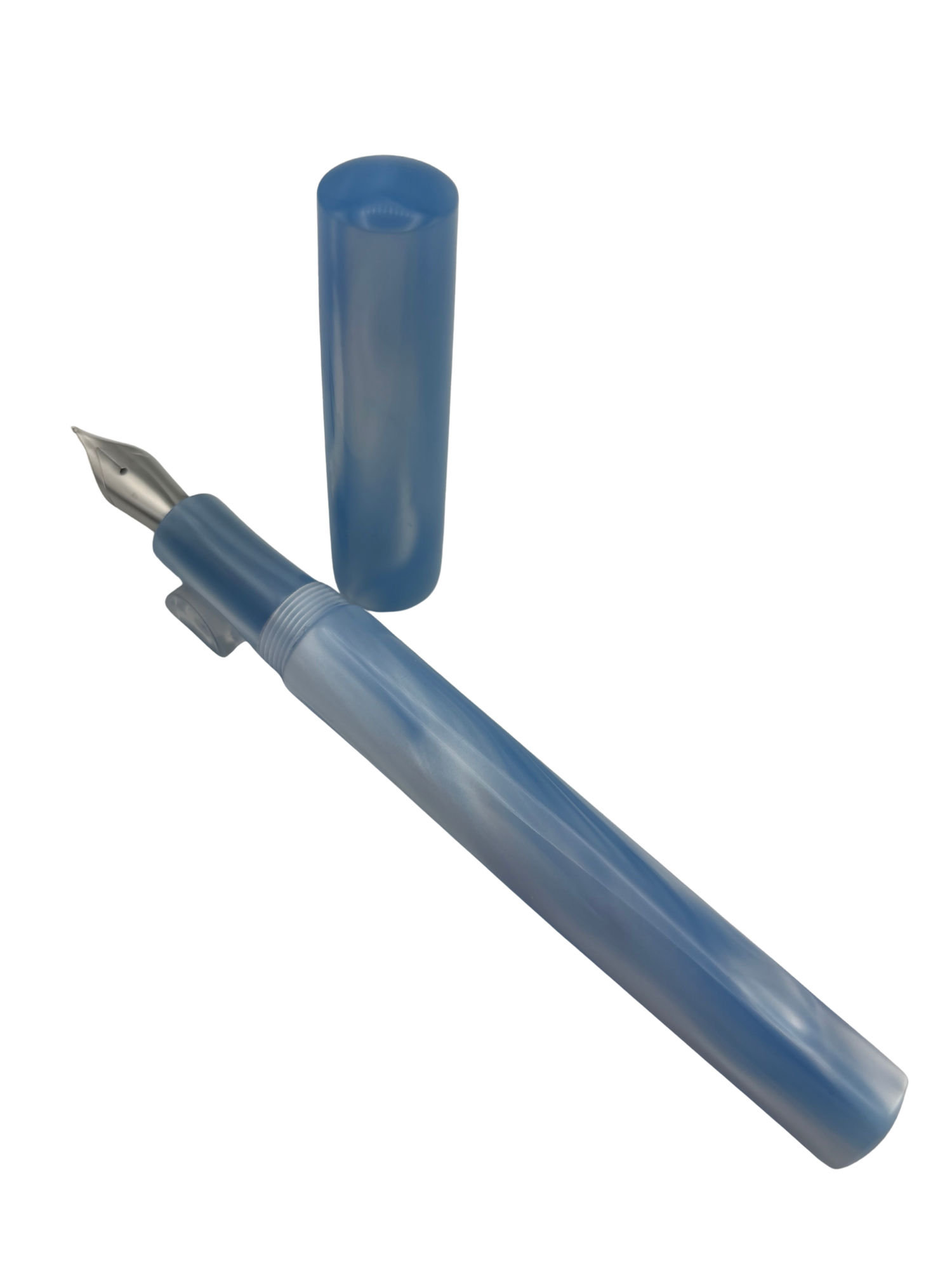 Custom Resin Fountain Pen Blue and White - Jowo 