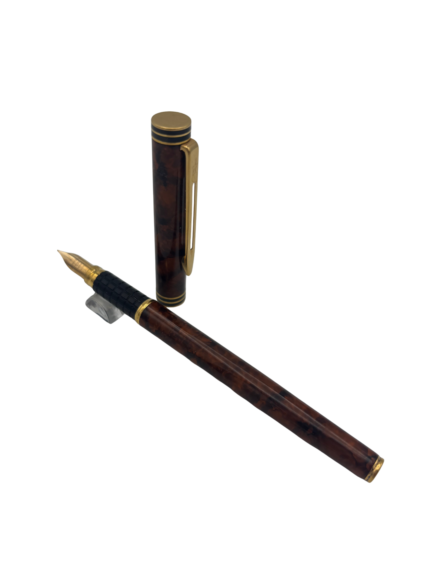 Waterman Exclusive Marble Brown Lacquer - 18k Fine Nib - Pre-Owned