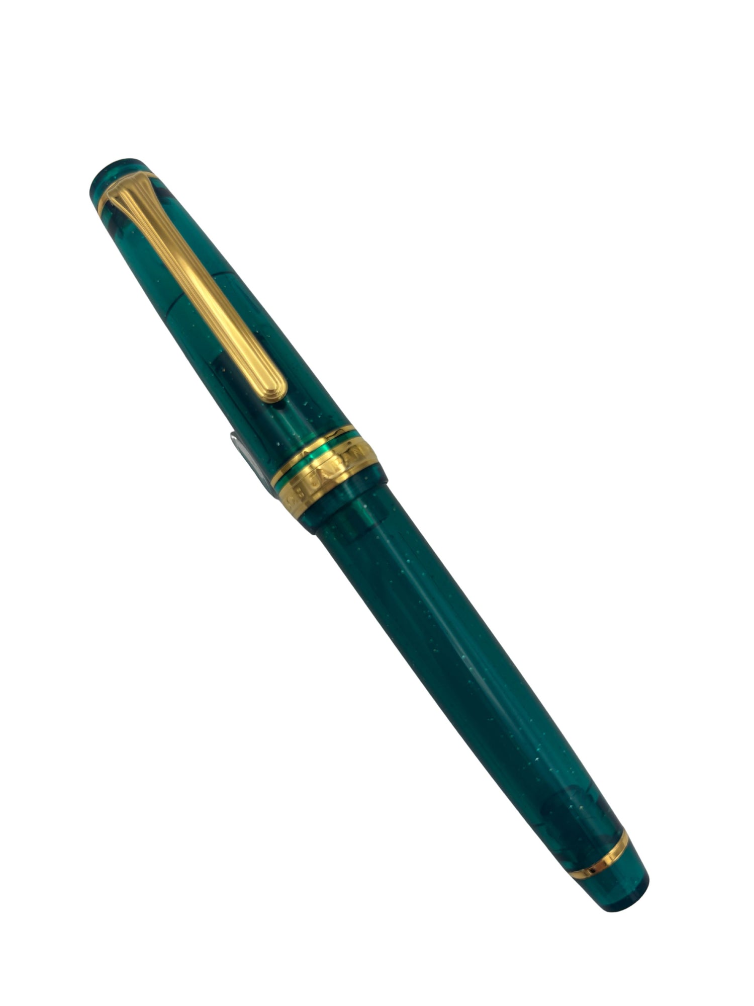 Sailor Pro Gear Slim Blue Green Nebula - 14k Zoom Nib - Pre-owned