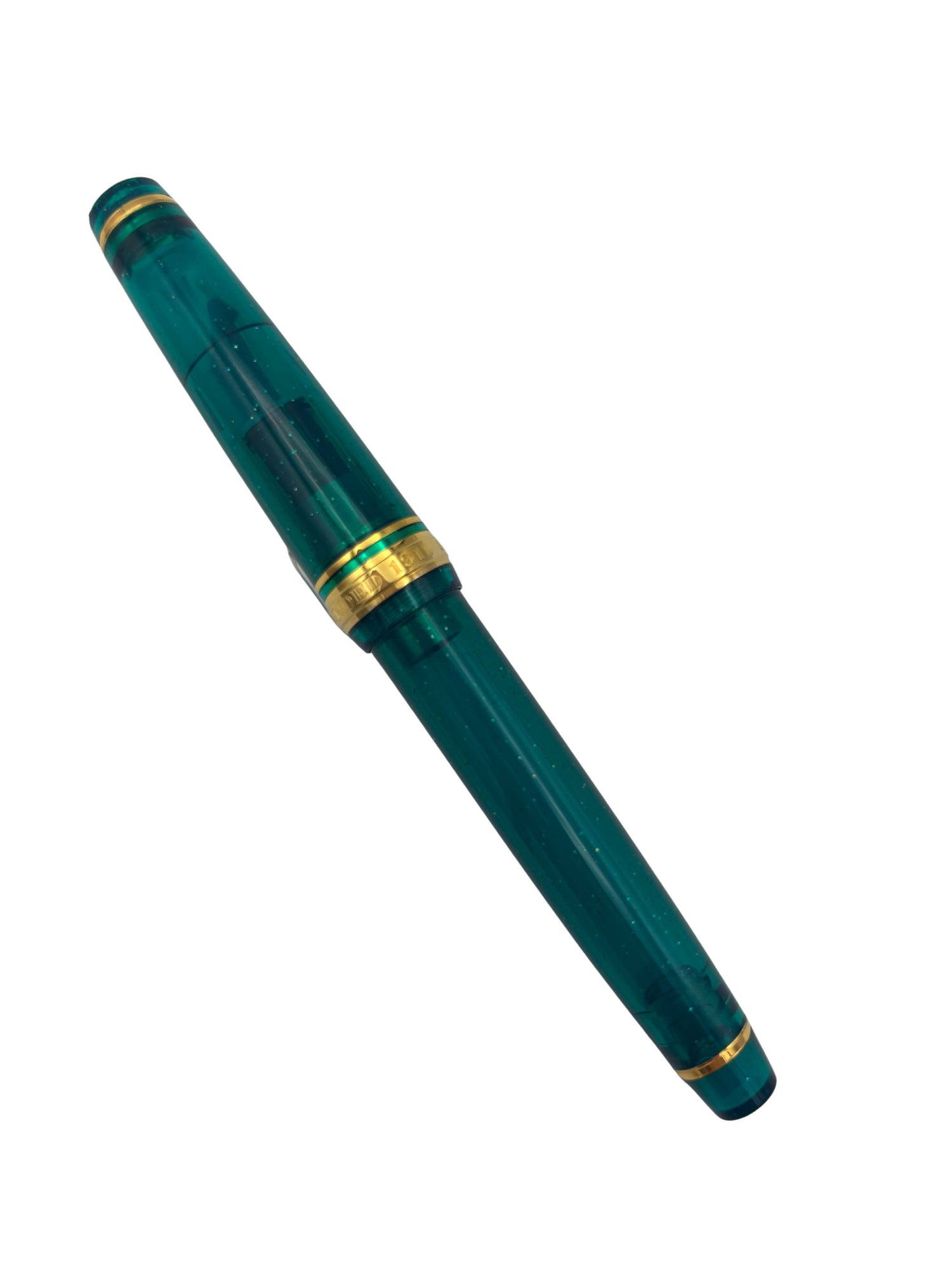 Sailor Pro Gear Slim Blue Green Nebula - 14k Zoom Nib - Pre-owned