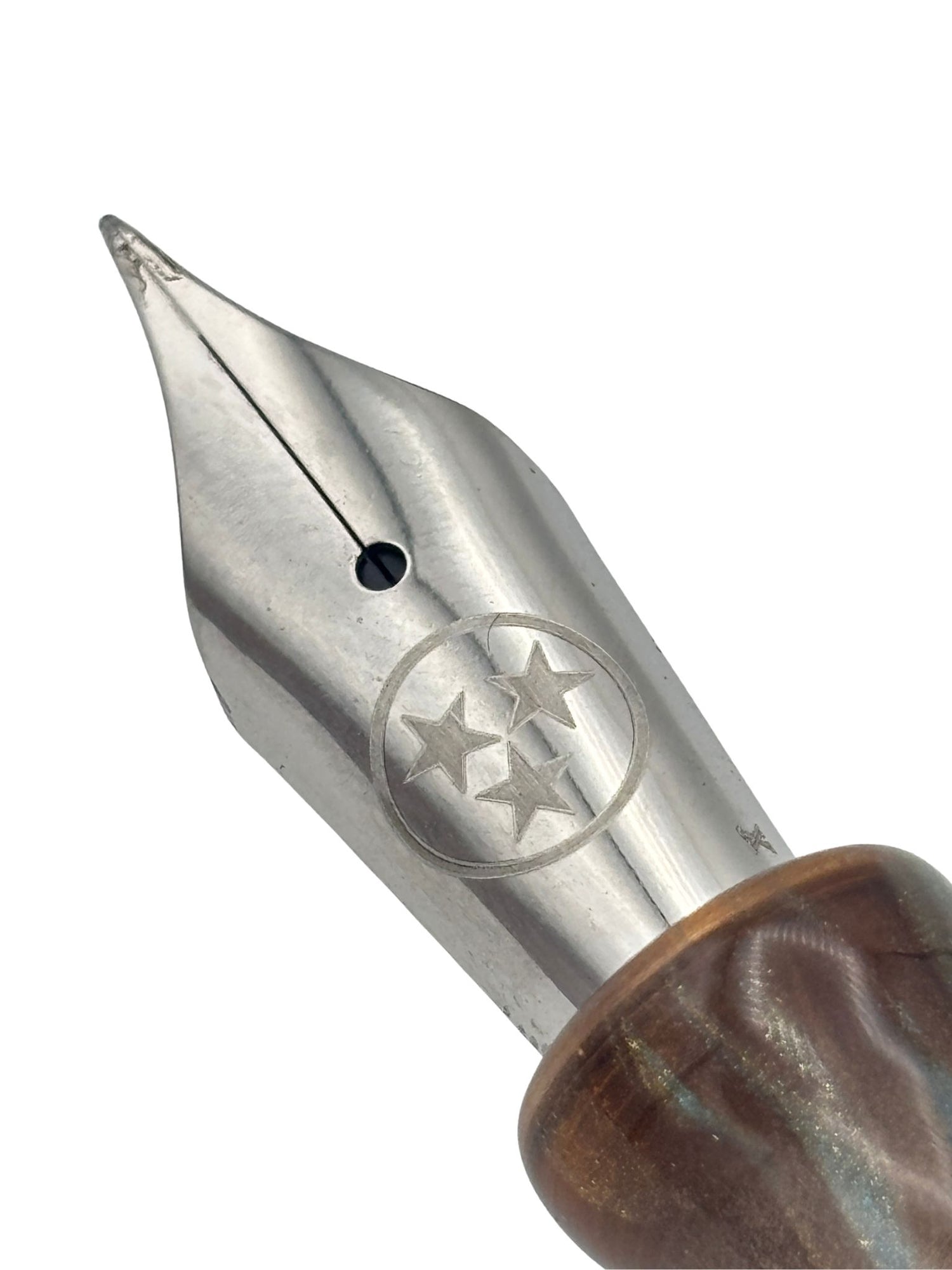 Tri Star Studio Turquoise Brown Swirl - Extra Fine Nib - Pre-Owned