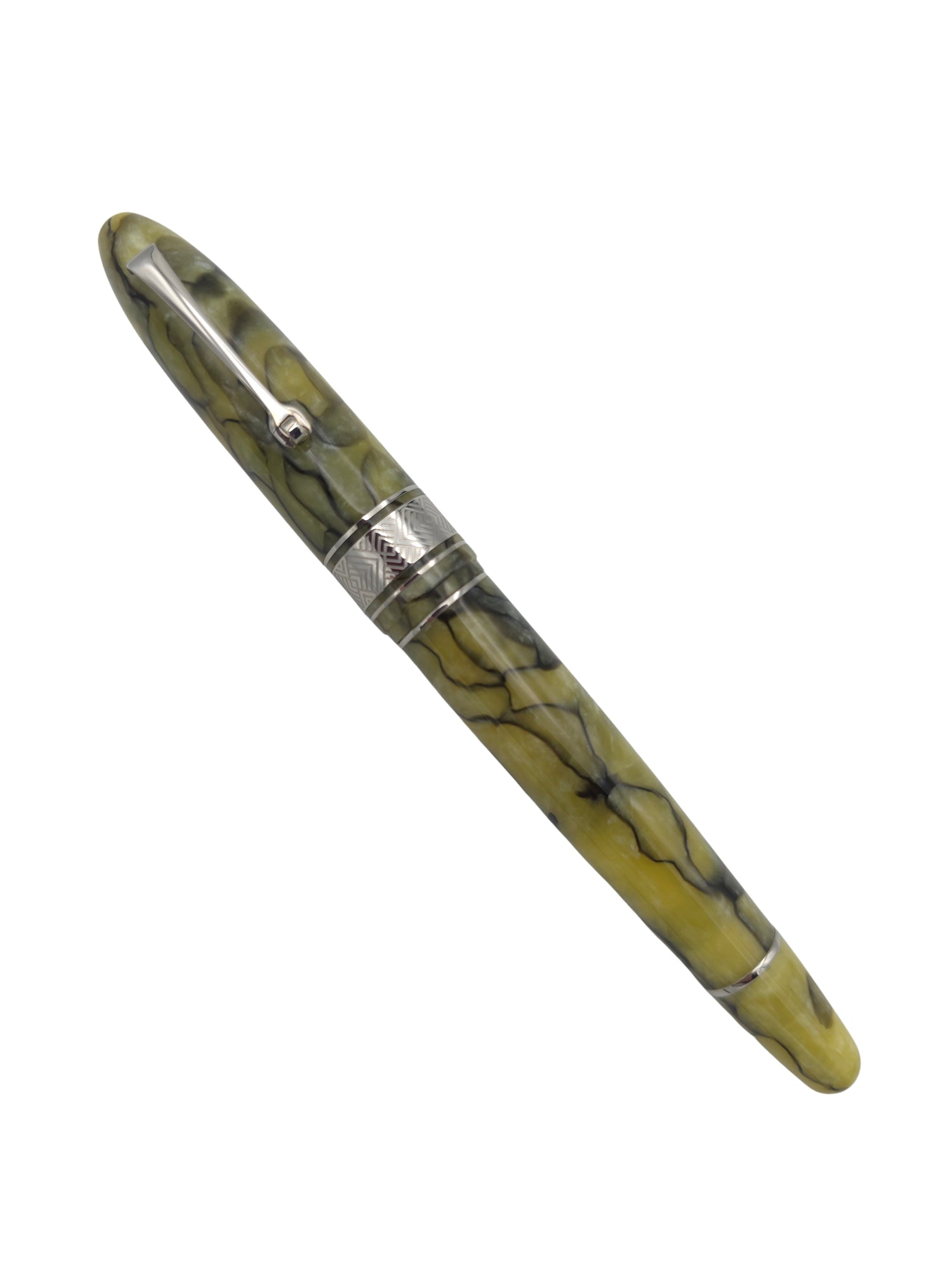 Leonard Cigar Green Pearl Celluloid - 14k Flex Extra Fine - Pre-Owned