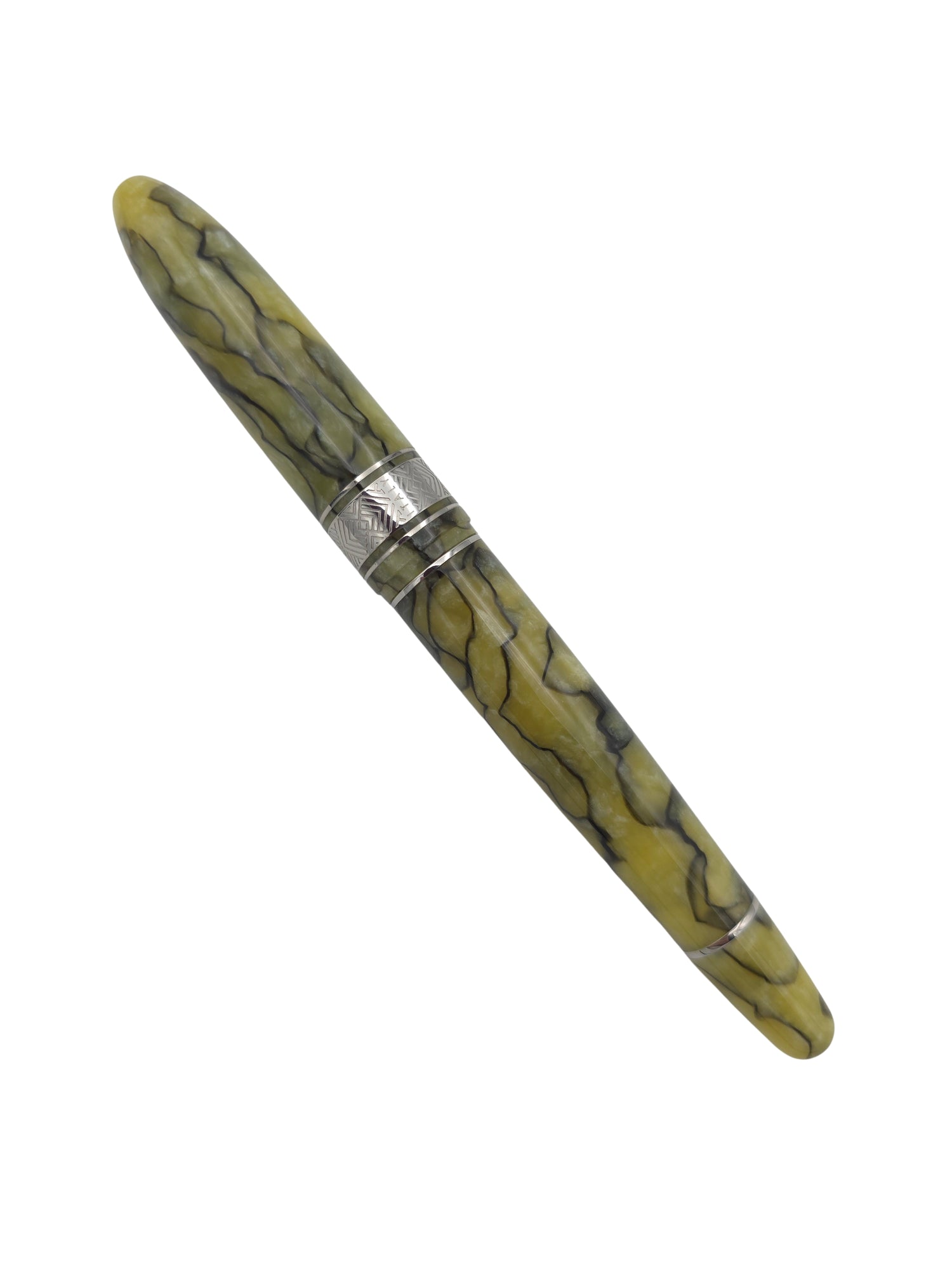 Leonard Cigar Green Pearl Celluloid - 14k Flex Extra Fine - Pre-Owned