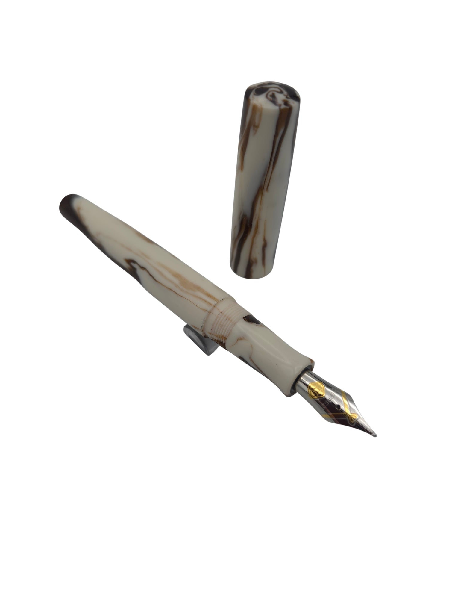 Relic Pens Coffee & Cream - Broad Steel Nib - Pre-Owned