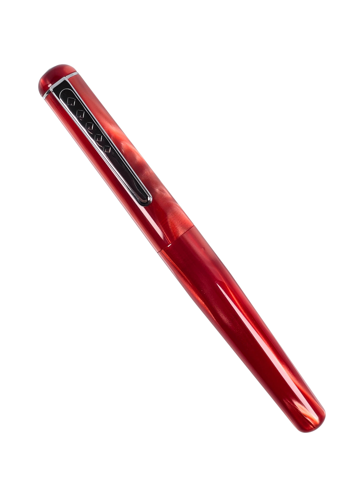 Tom Hessin Charles Exhibition Red - Medium Steel Nib - Pre-Owned