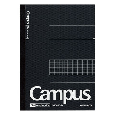 Kokuyo Campus Notebook 5mm Grid A5 40 Sheet Black