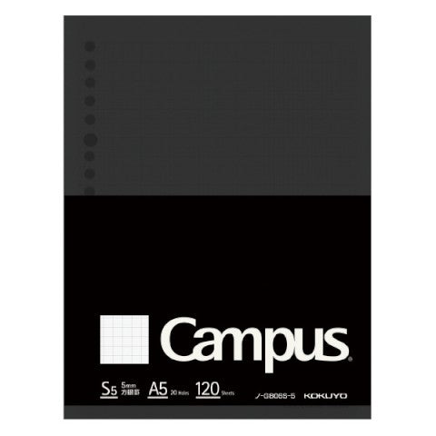 KOKUYO CAMPUS LOOSE LEAF PAPER BIZ A5 5MM GRID 120 SHEETS