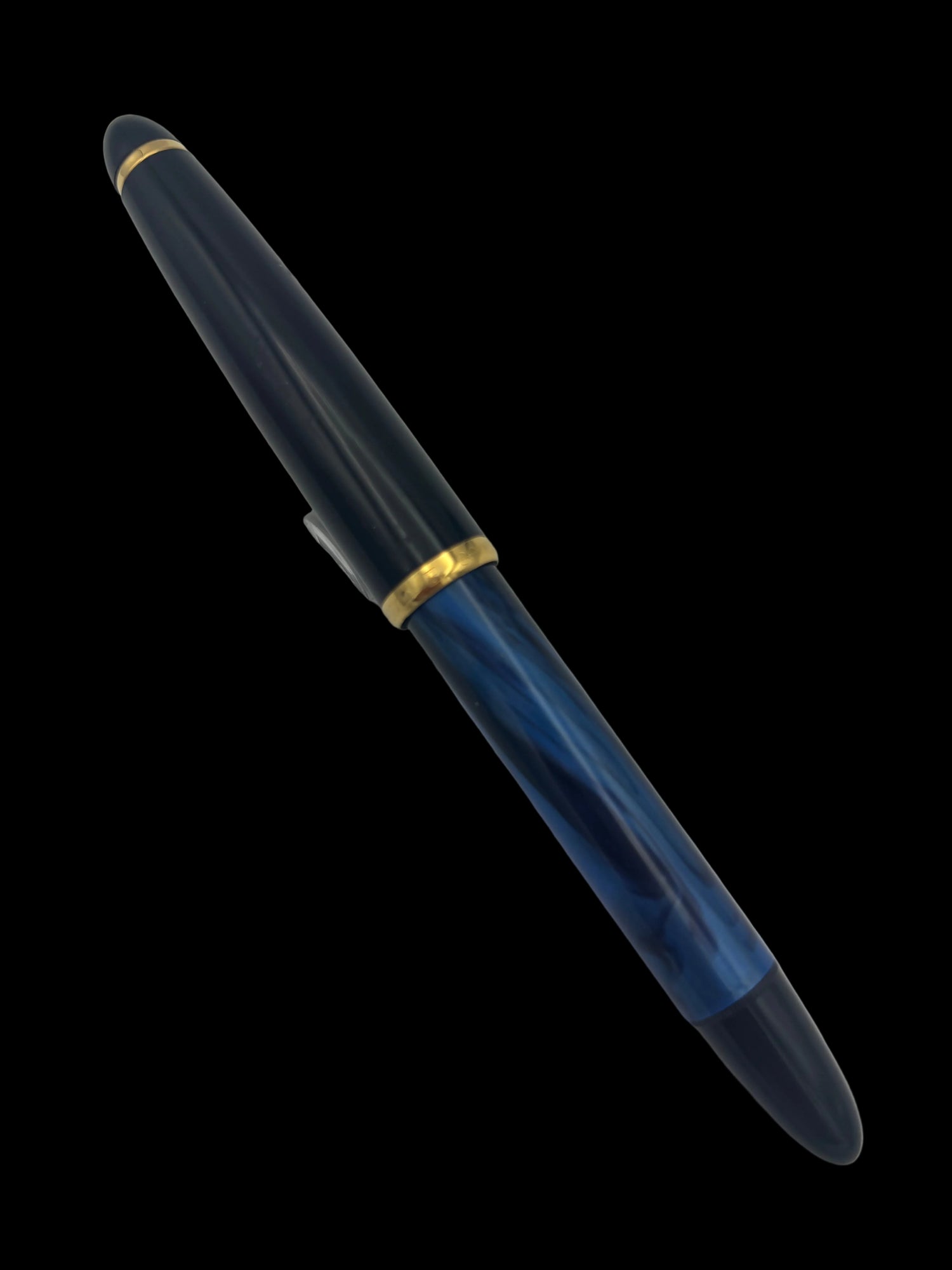 Senator Fountain Pen Blue Swirl - Broad Steel Nib
