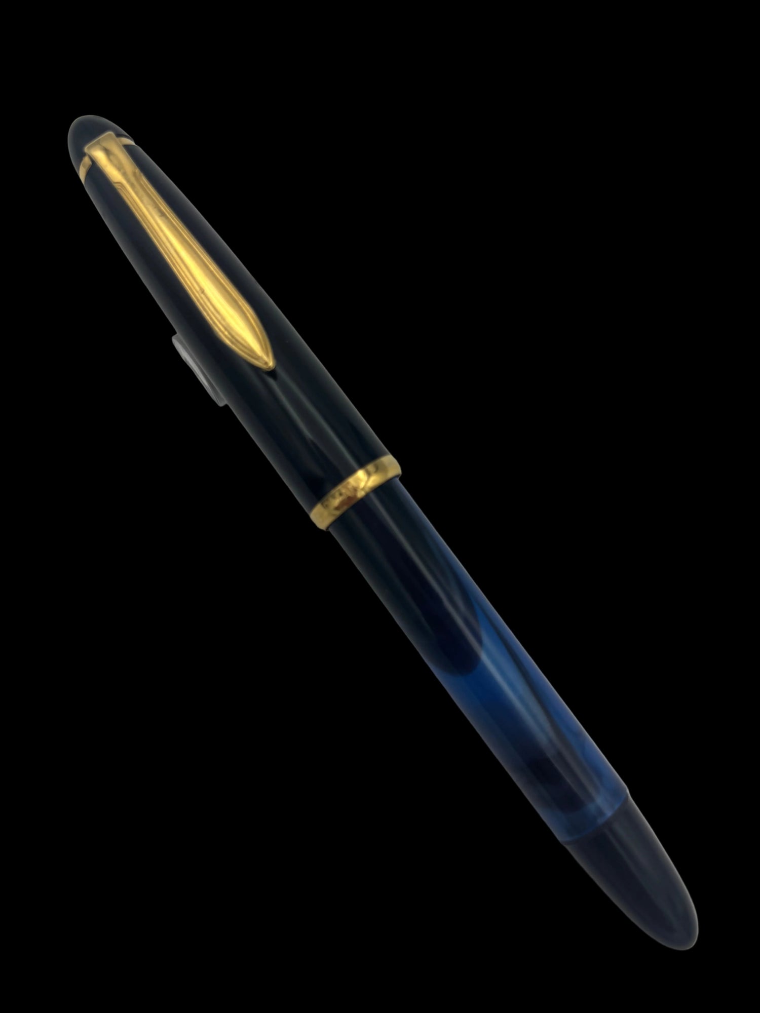 Senator Fountain Pen Blue Swirl - Broad Steel Nib