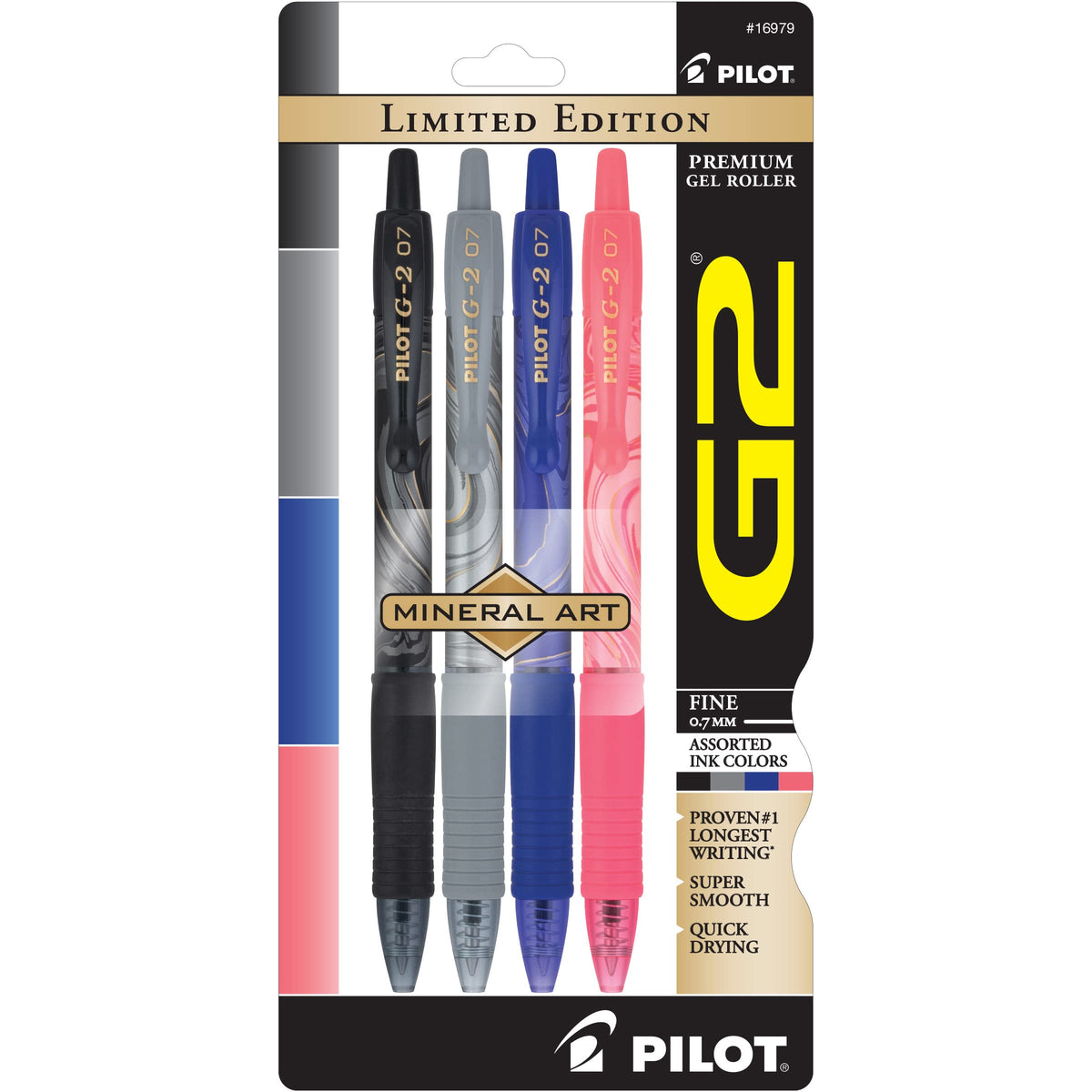 Pilot G2 Premium Gel Roller Mineral Art Collection 4-pack