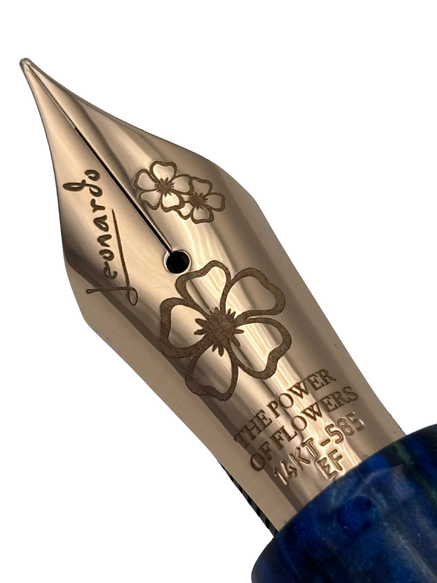 Leonardo MZG 2.0 Power of Flower Fiordaliso Blue - 14k Extra Fine Nib - Pre-Owned