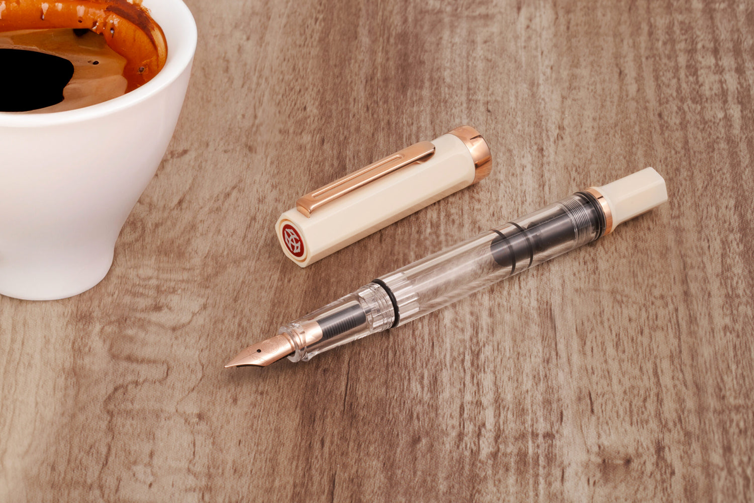 TWSBI ECO Creme and Rose Gold Fountain Pen