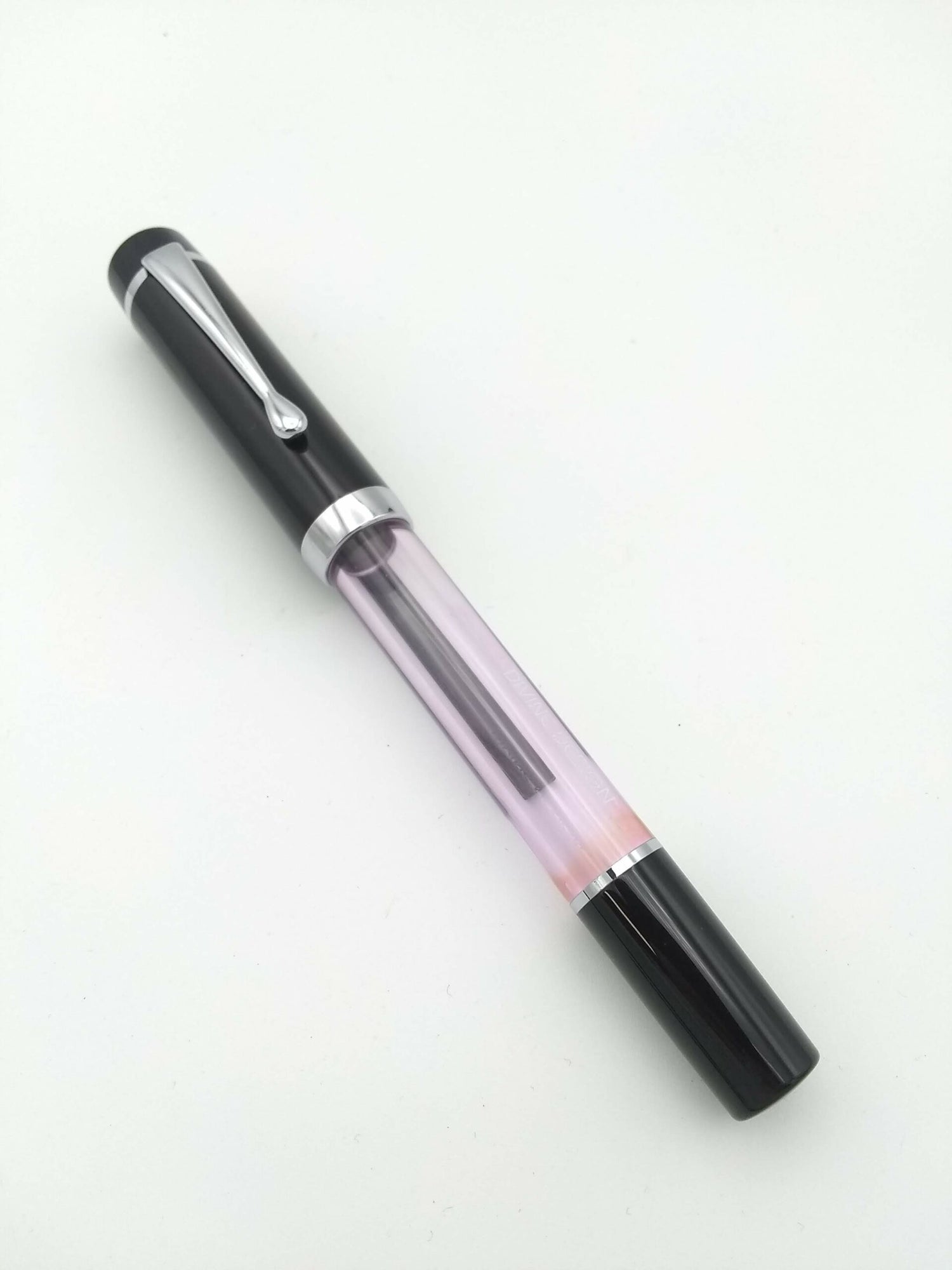 Divine Design Fountain Pen Black Demo - 14K Medium Nib Engraved "JM"