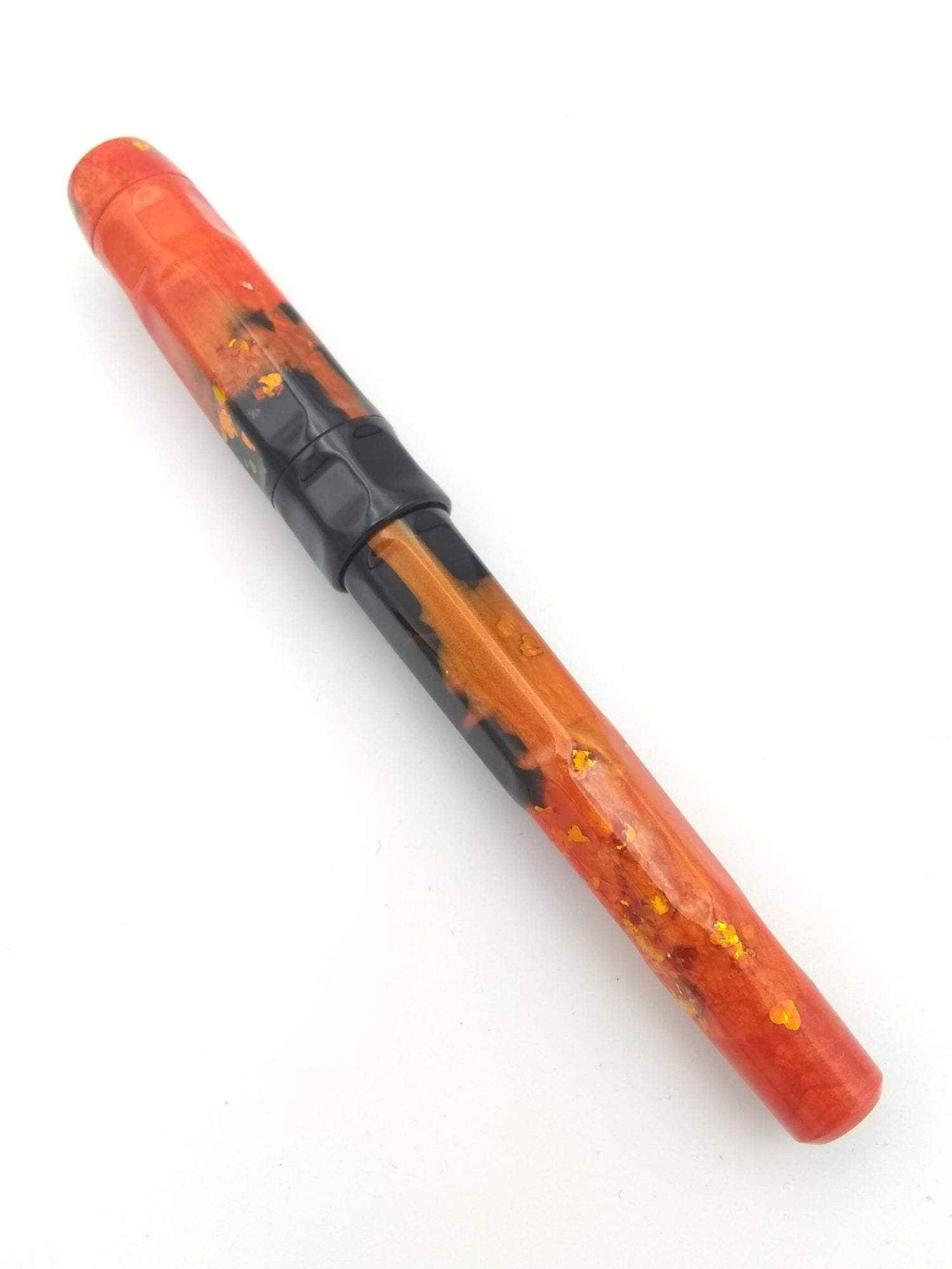 Benu Talisman Foxglove Orange & Black - Broad Steel Nib