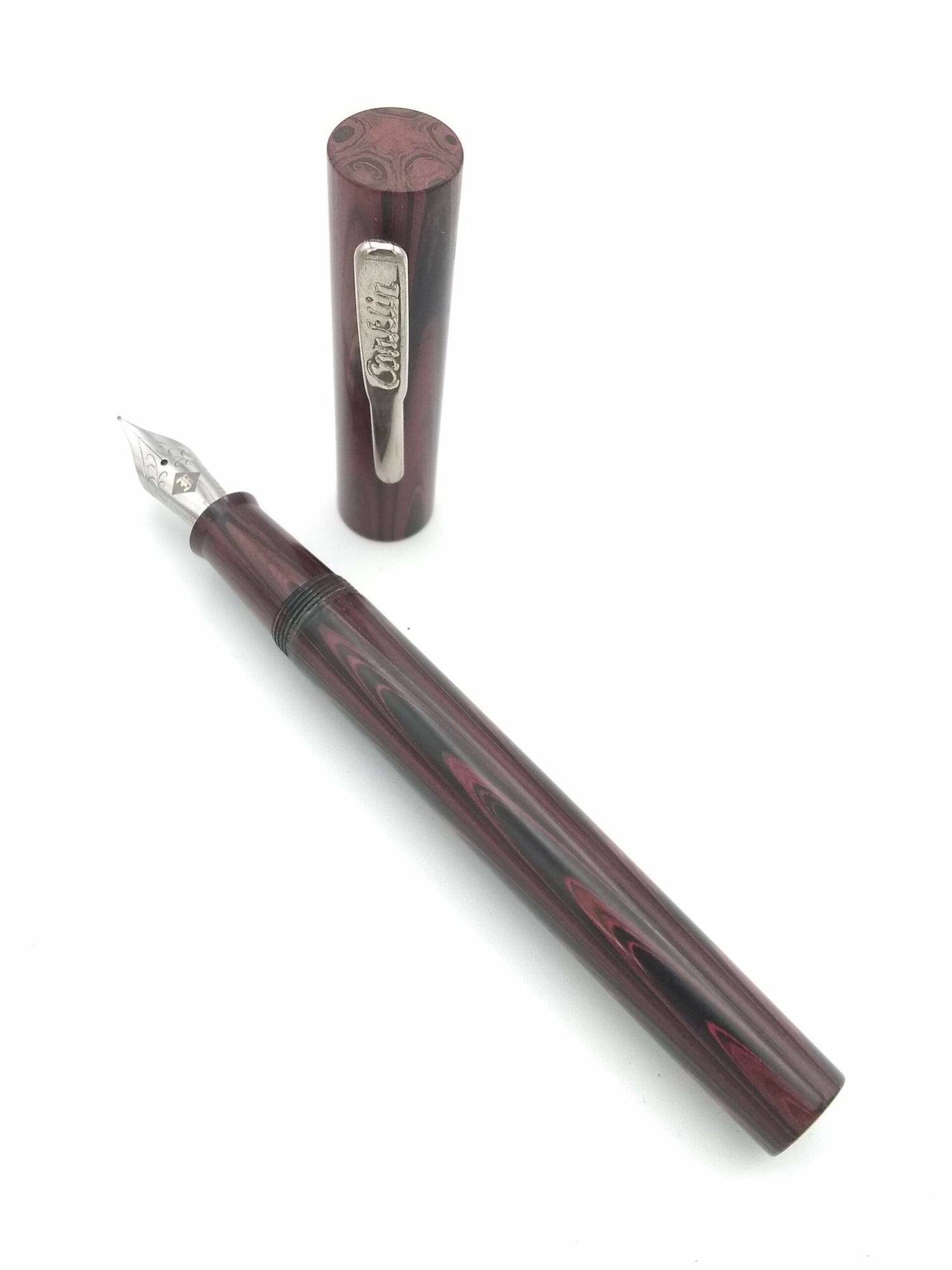 Conklin Classic Red Ebonite Swirl - Fine Sig Franklin Christoph Steel Nib