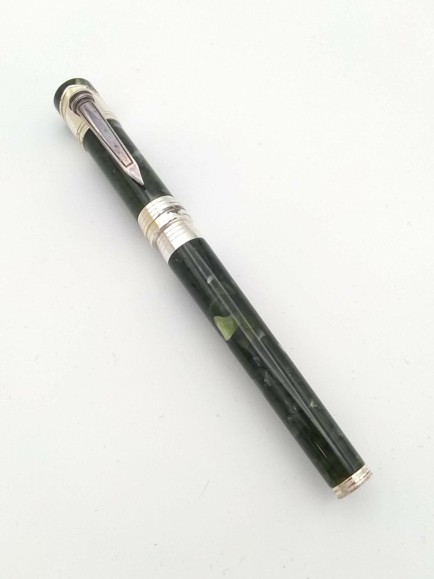 Signum Palladio Green with Silver Trim - 18k Medium Nib