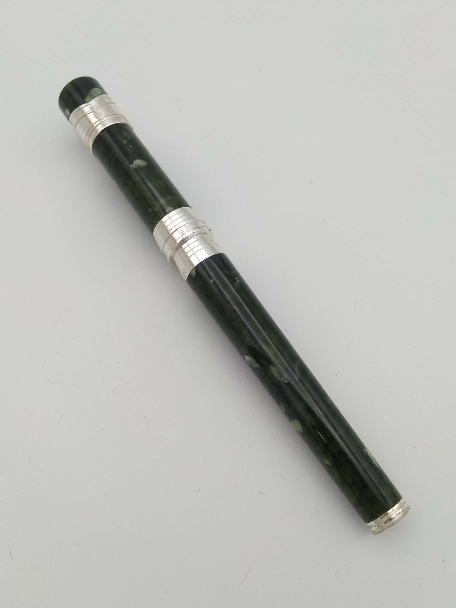 Signum Palladio Green with Silver Trim - 18k Medium Nib