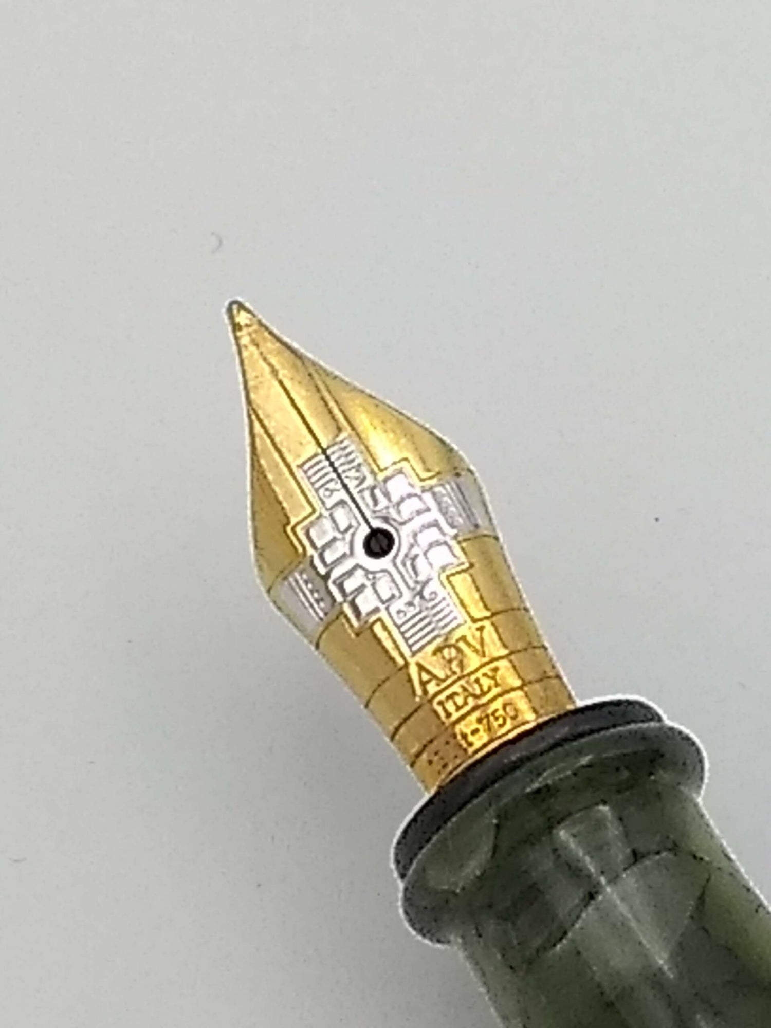 Signum Palladio Green with Silver Trim - 18k Medium Nib