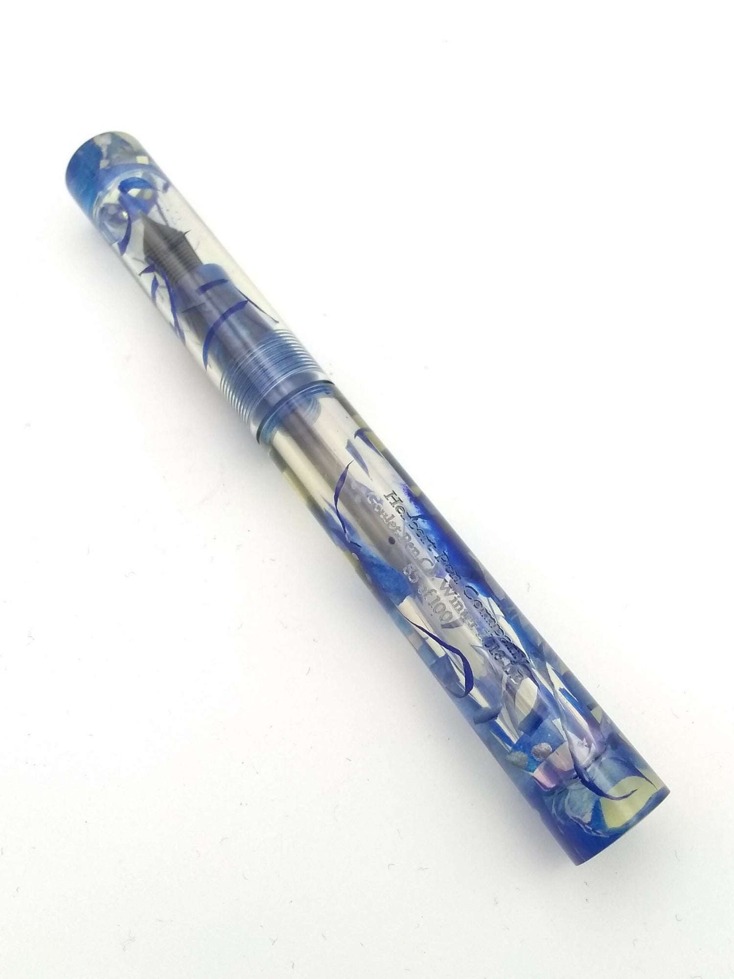 Herbert Pen Company LE Monument Goulet Winter 2018 Clear & Blue - Fine Steel Nib