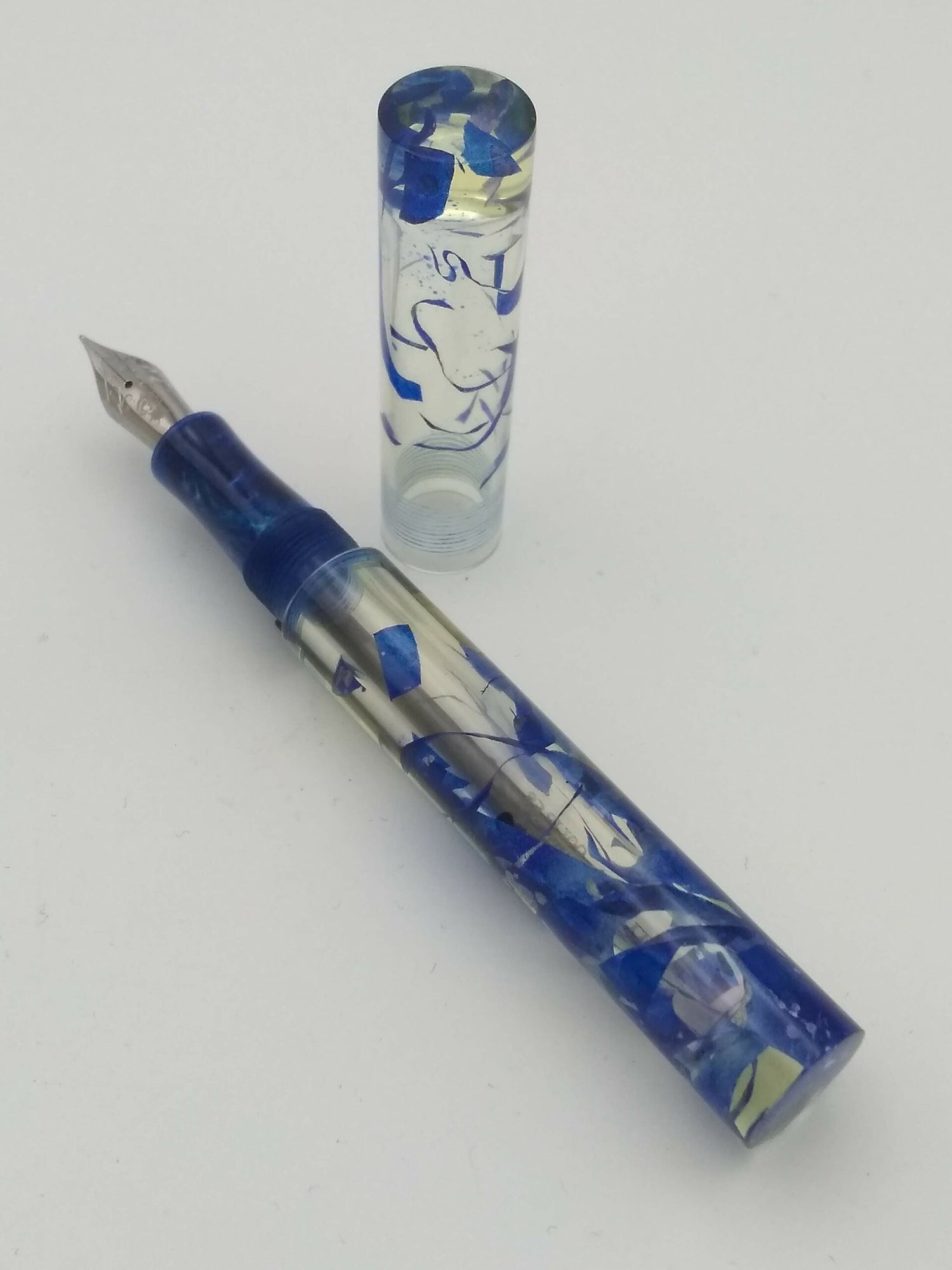 Herbert Pen Company LE Monument Goulet Winter 2018 Clear & Blue - Fine Steel Nib