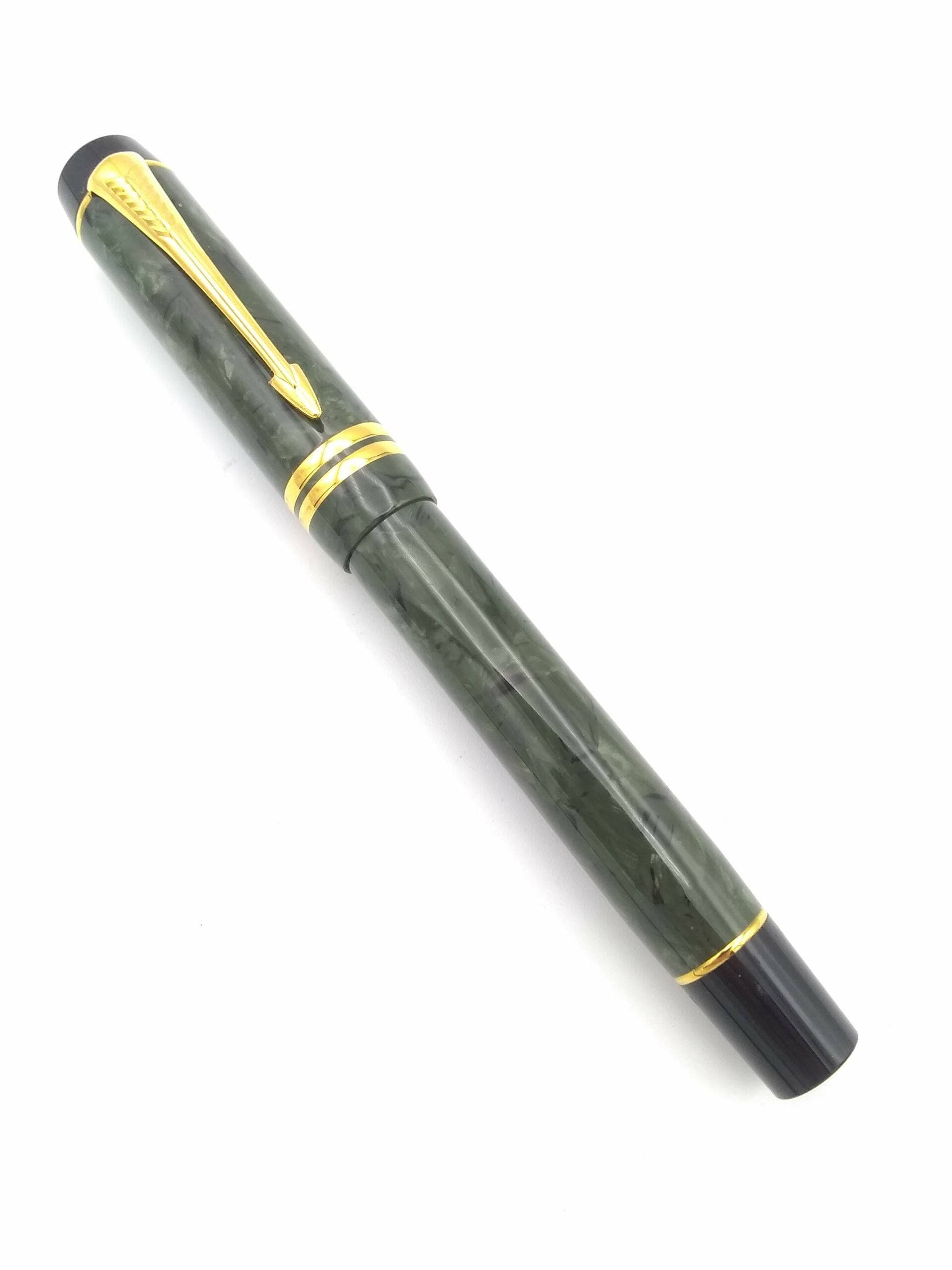 Parker Duofold Centennial Jade Green - 18k Fine Nib - Pen Realm