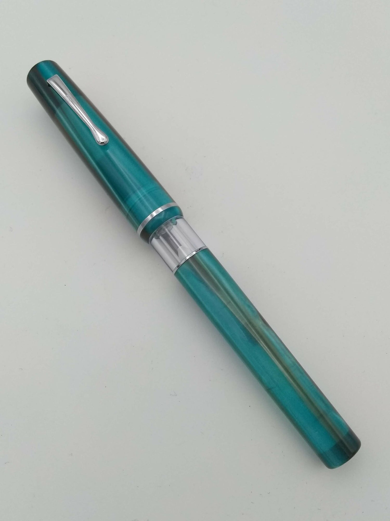 Fine Writing International Fountain Pen Teal & Brown - Broad Steel Nib
