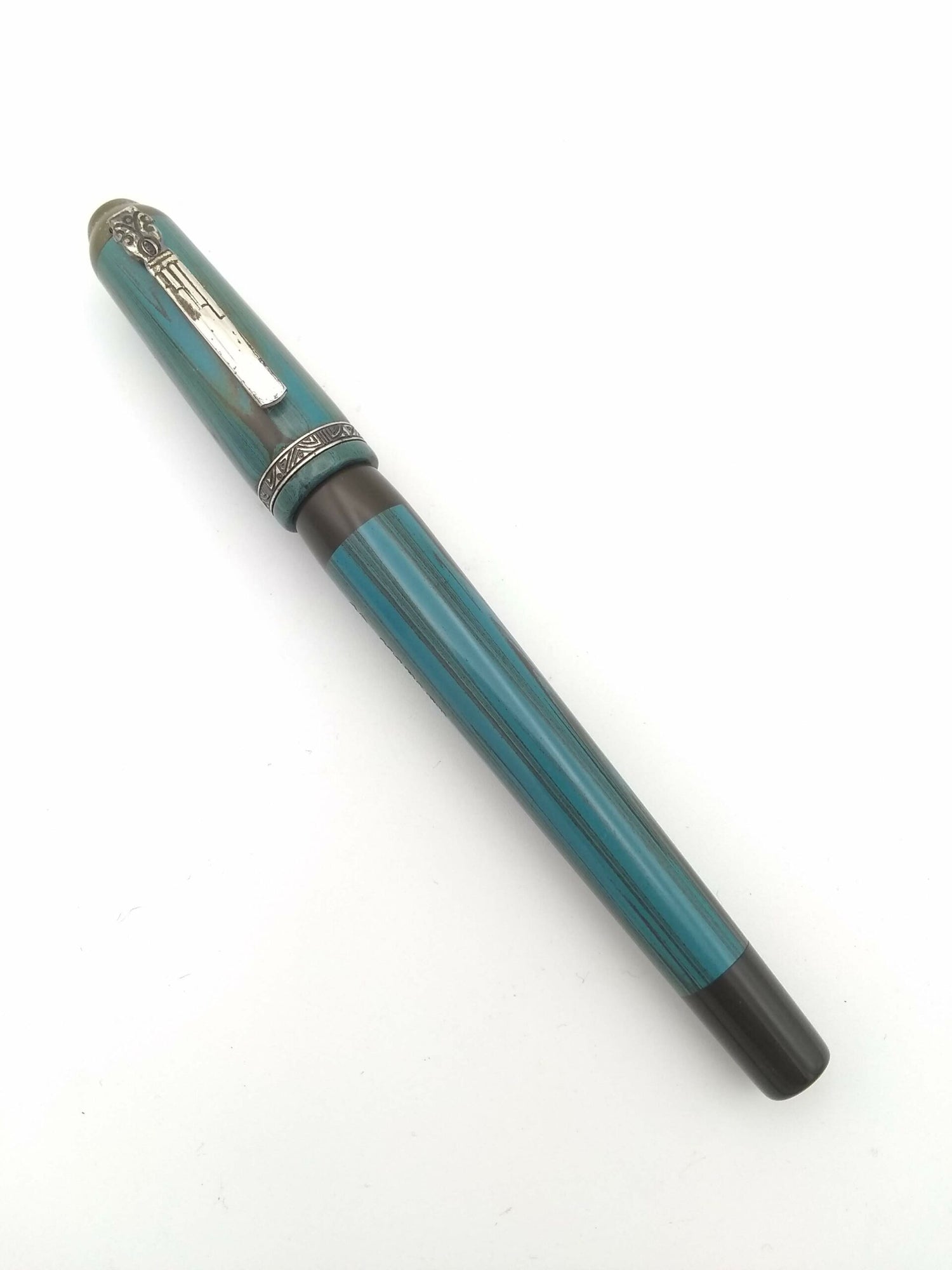 Marlen MACCUS Business Blue Ebonite - 18k Fine Nib