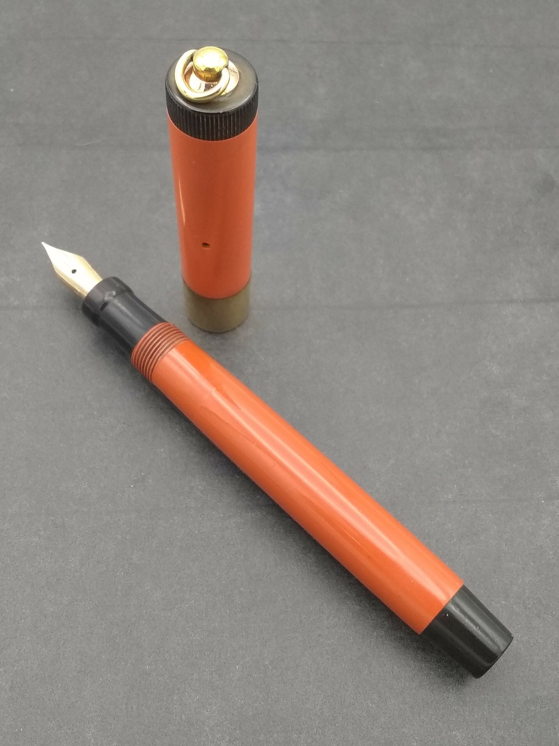 Parker Lady Duofold Orange - 14k Extra Fine Nib - Pen Realm