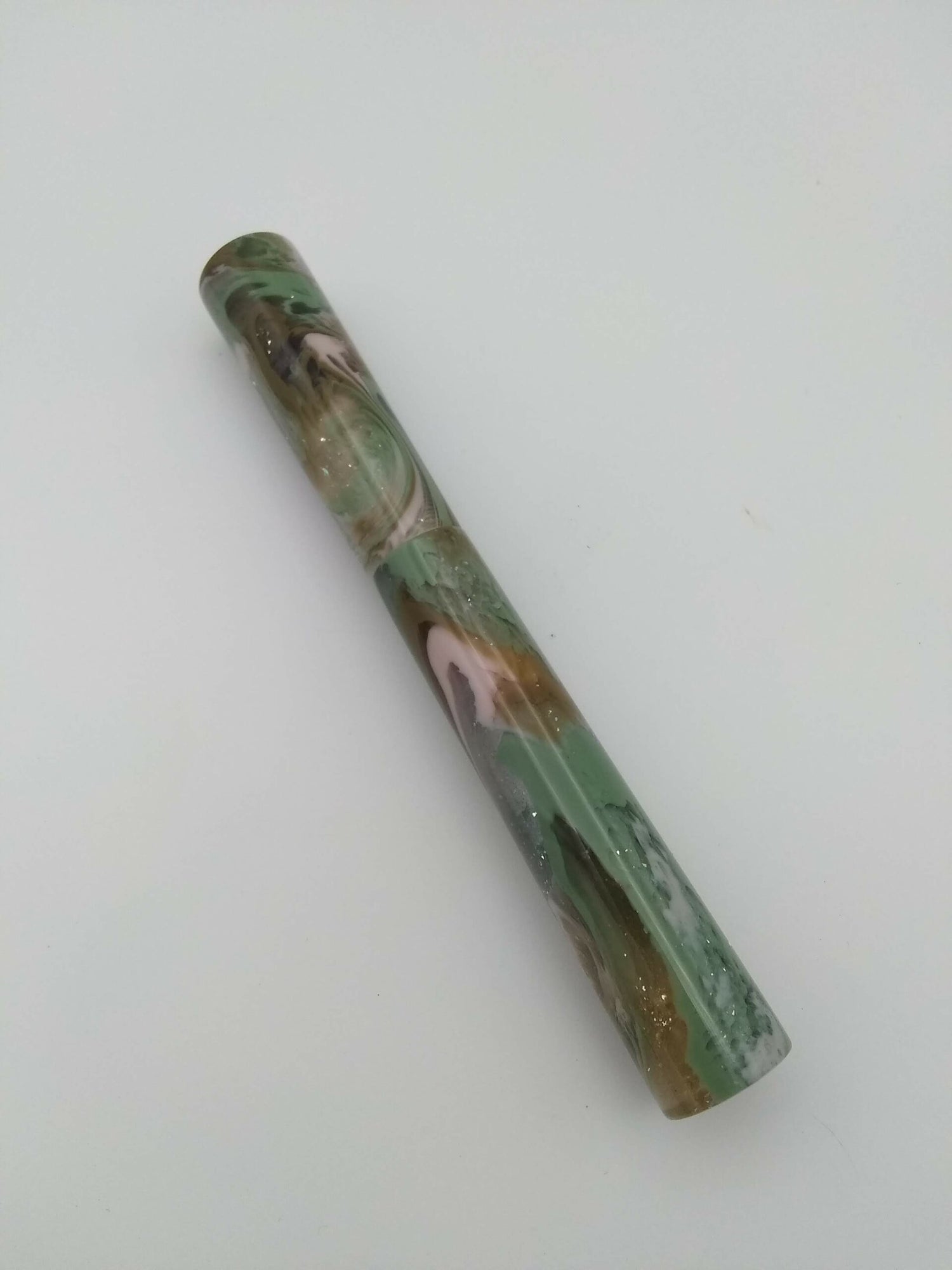 Wood Workers of North Carolina Fountain Pen Green, Brown, & Cream - Medium Steel Nib