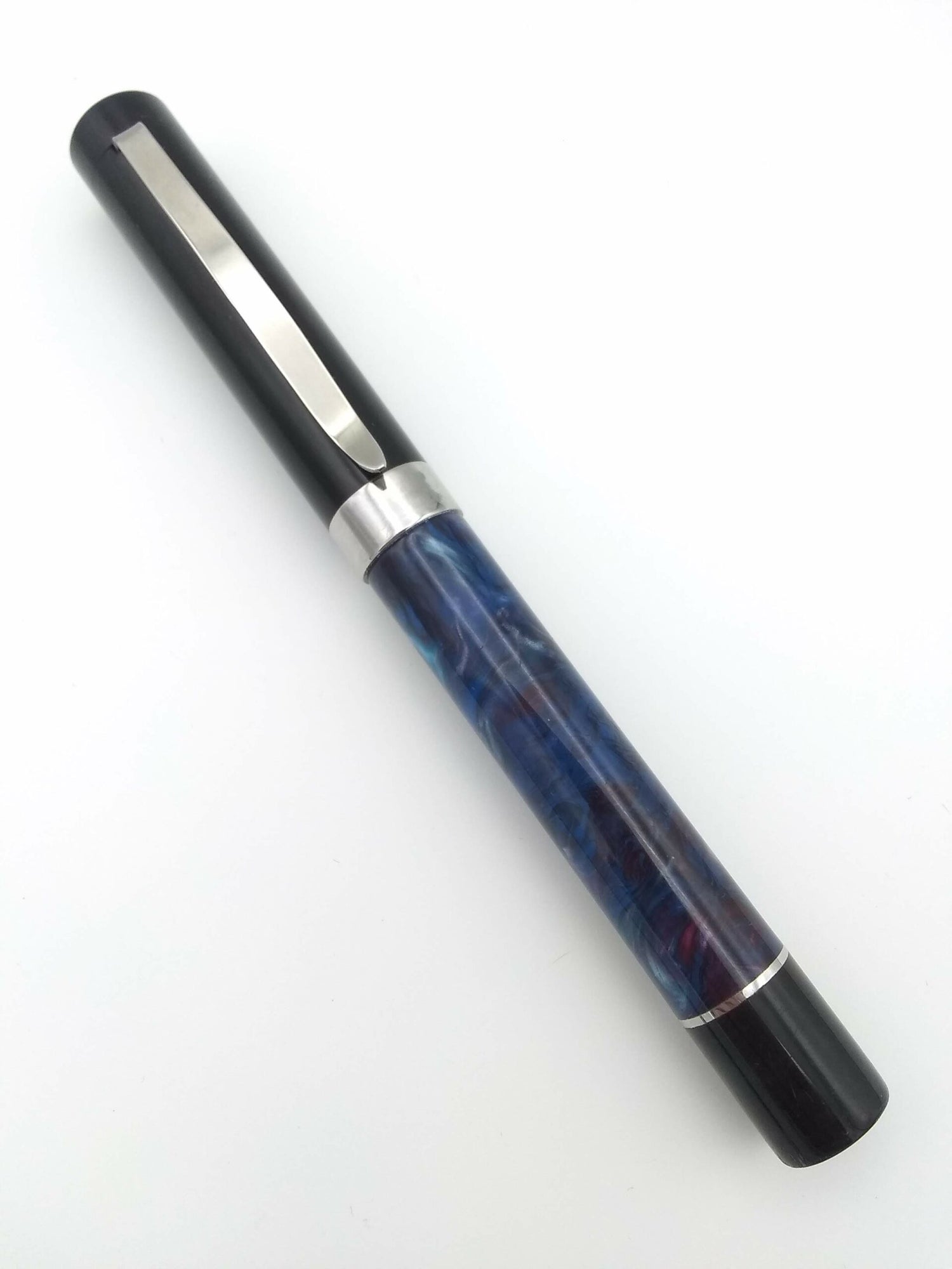 Country Made Pens Custom Blue & Black - Fine Steel Nib