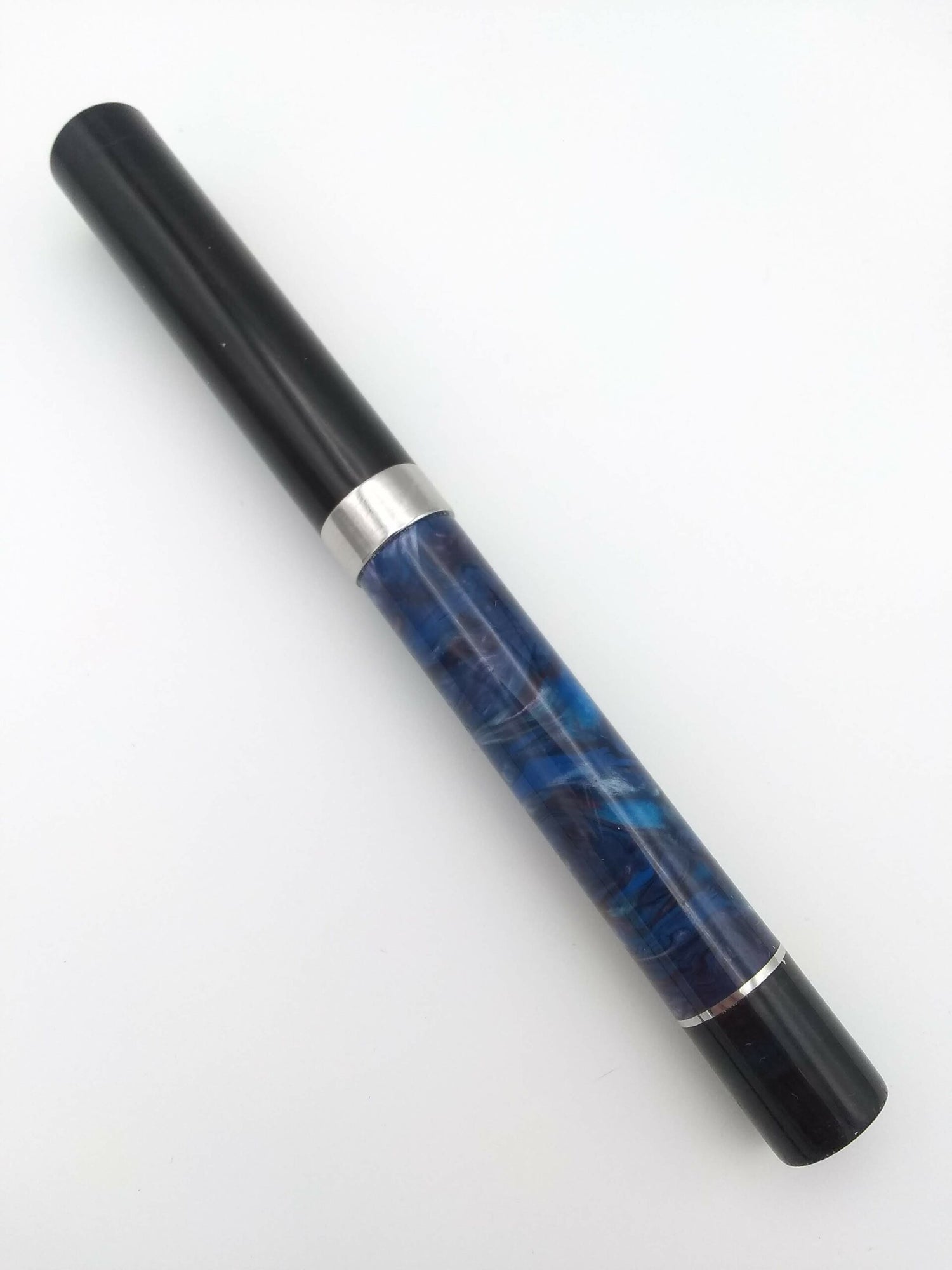 Country Made Pens Custom Blue & Black - Fine Steel Nib