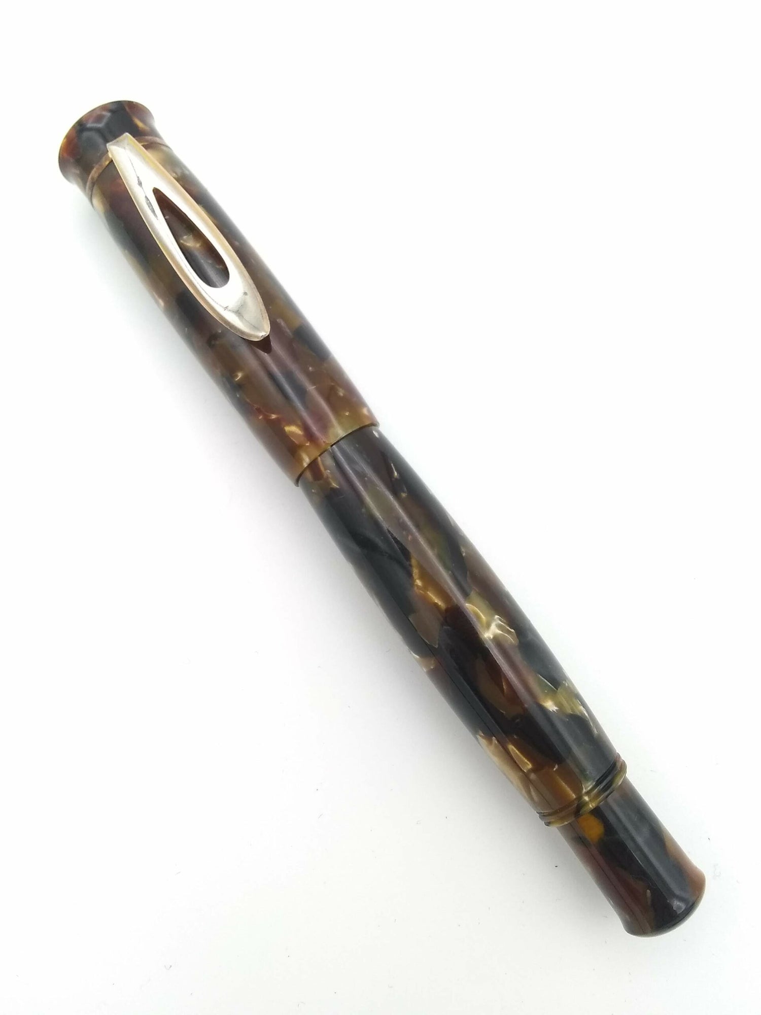 Ariel Kullock Celluloid Marble Brown - 14k Extra Fine Weidlich Nib